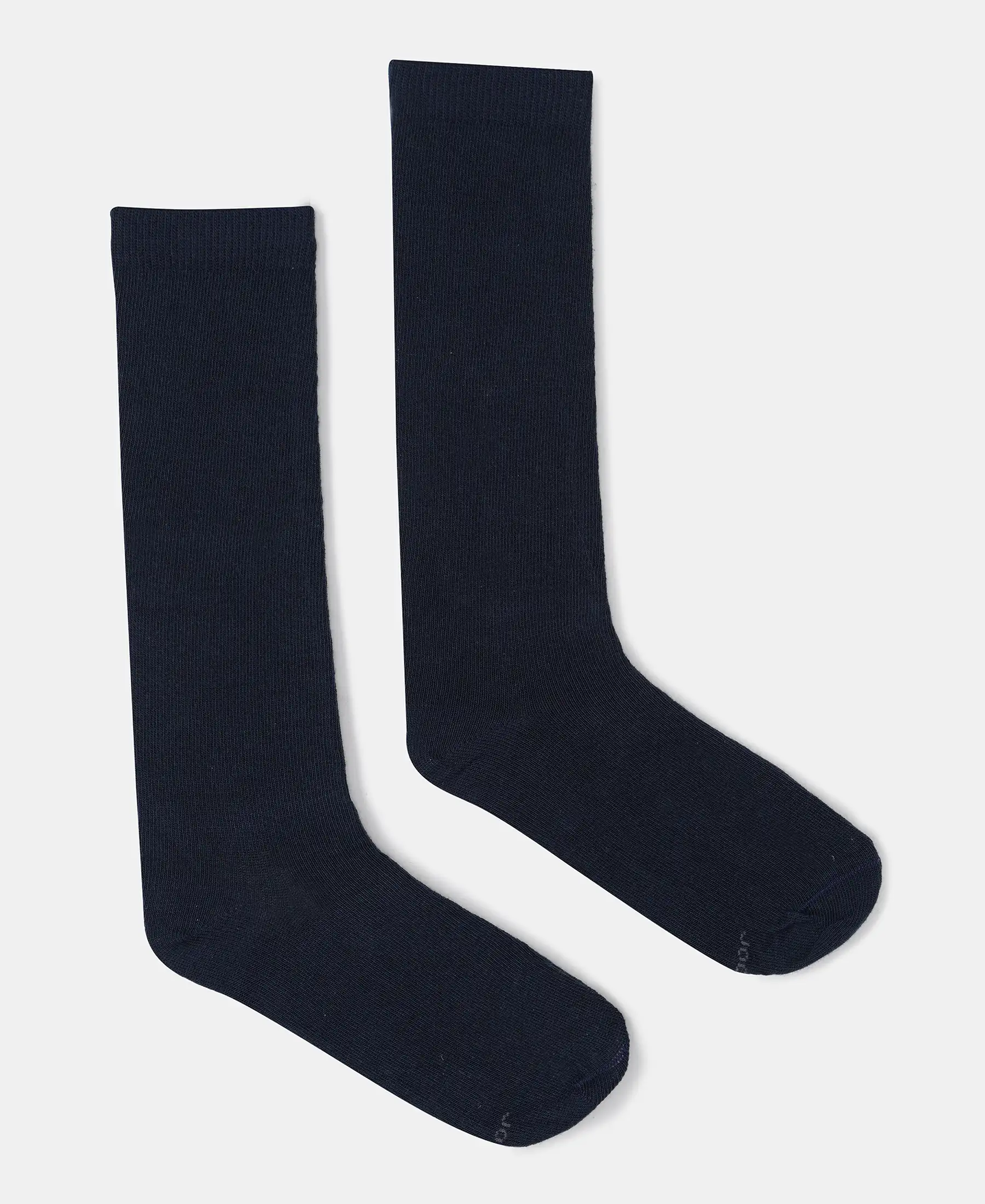 Kid's Compact Cotton Stretch Solid Knee Length Socks With StayFresh Treatment - Navy (Pack of 2) - Image 2