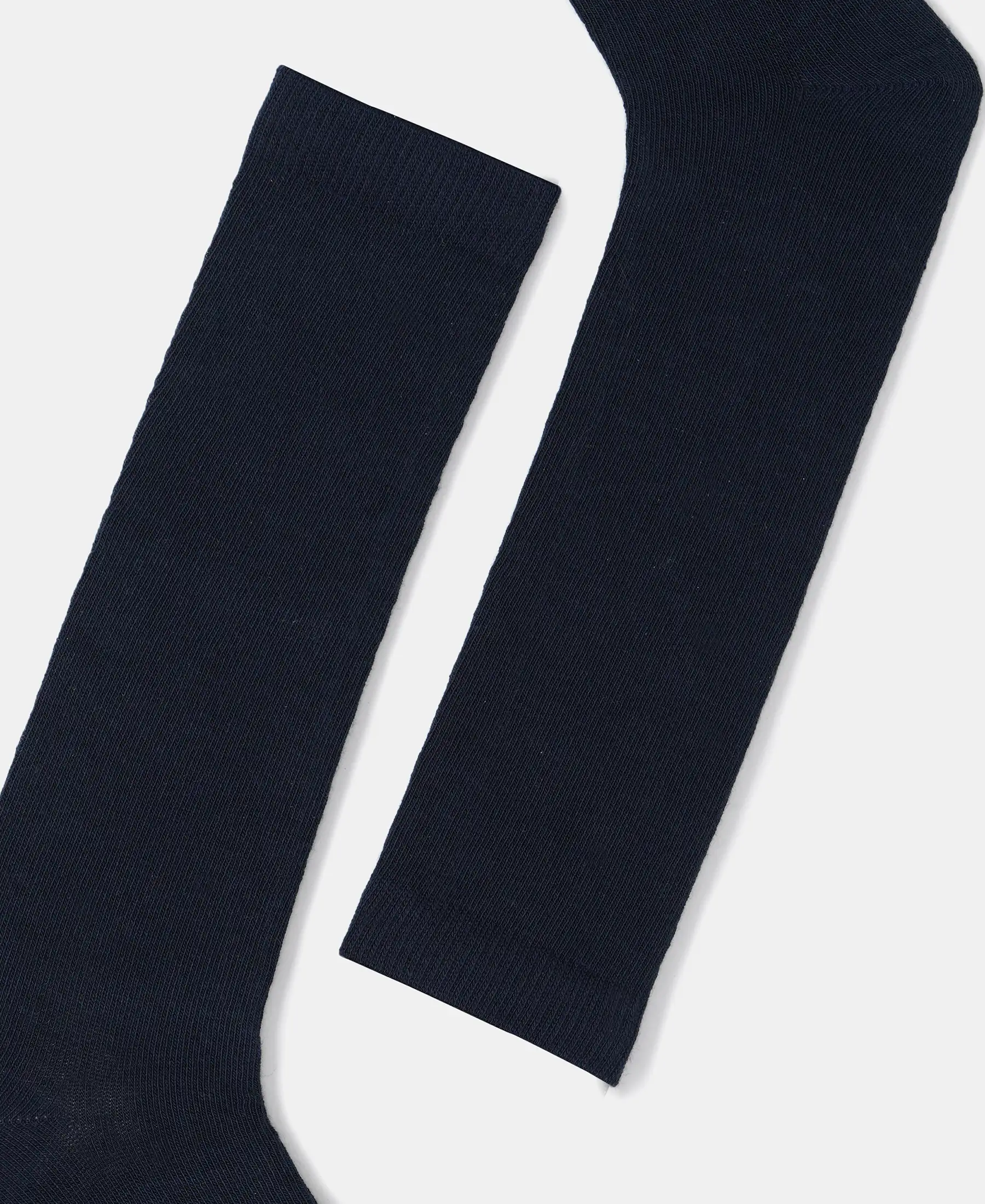 Kid's Compact Cotton Stretch Solid Knee Length Socks With StayFresh Treatment - Navy (Pack of 2) - Image 3