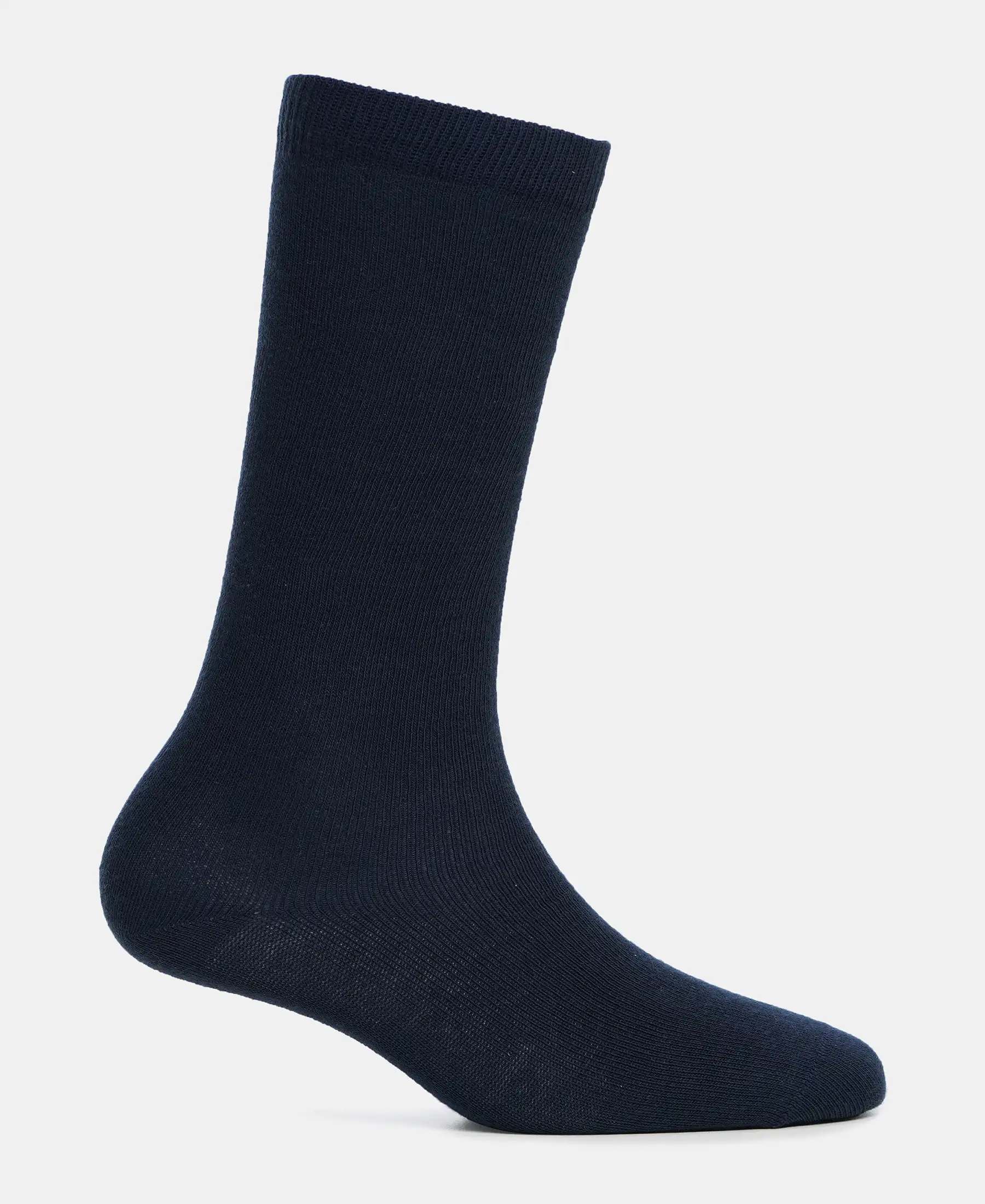 Kid's Compact Cotton Stretch Solid Knee Length Socks With StayFresh Treatment - Navy (Pack of 2) - Image 4