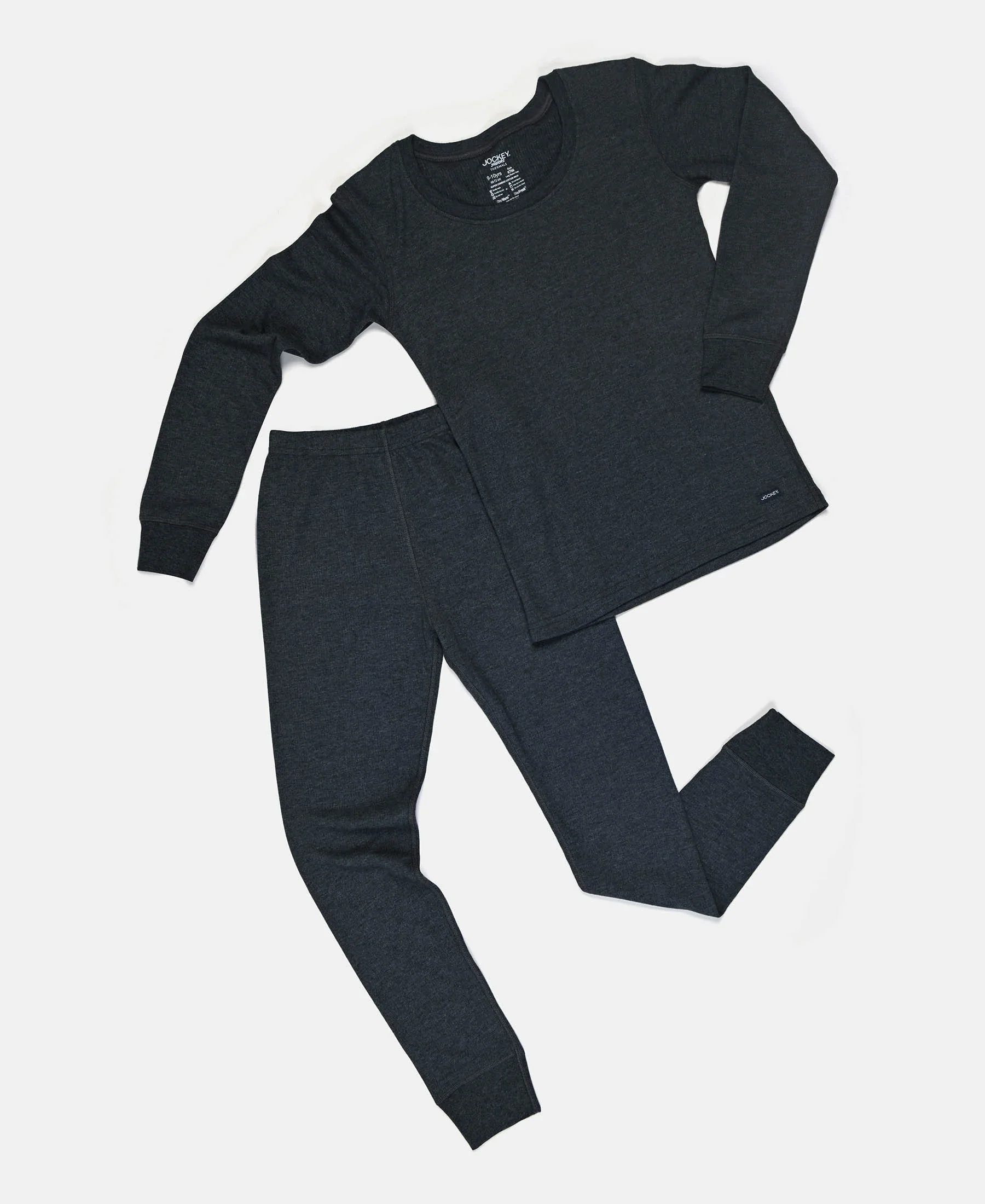 Super Warm Kid's Super Combed Cotton Rich Brushed Thermal Long John with StayWarm Treatment - Charcoal Melange - Image 4
