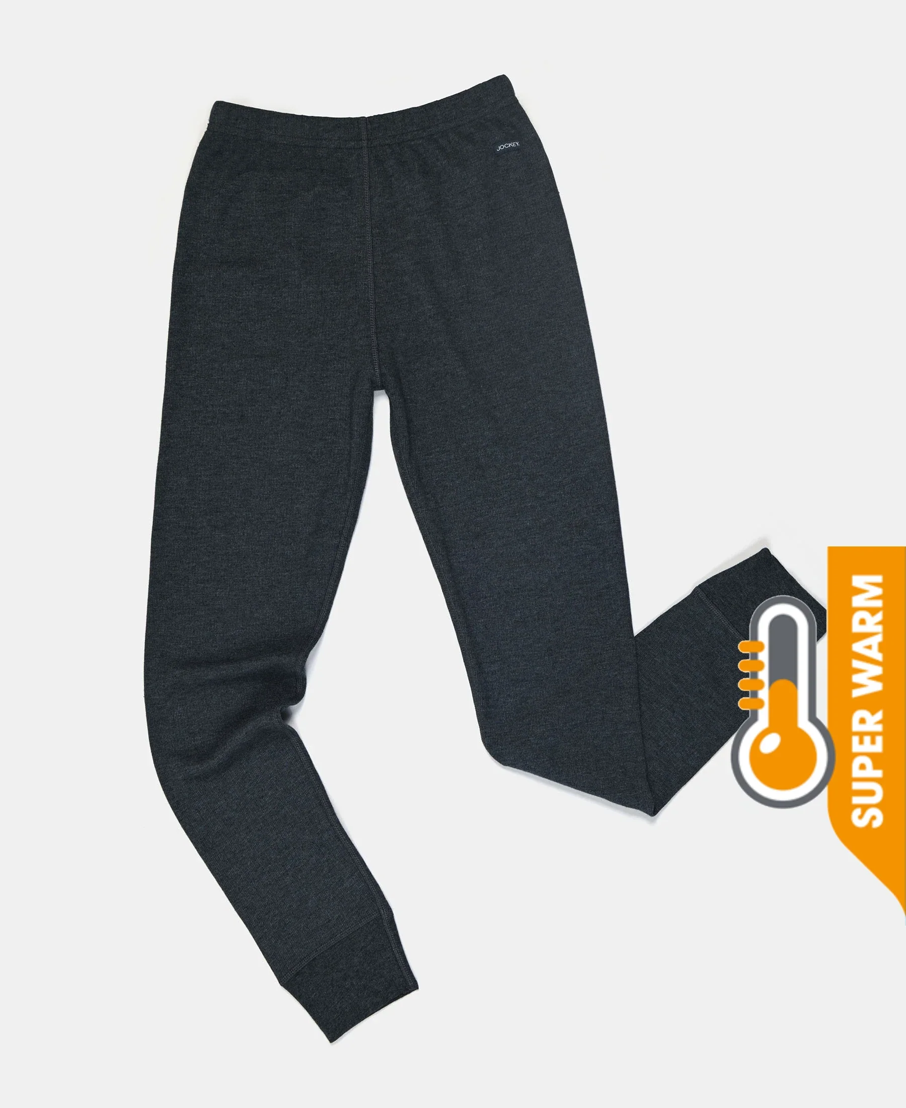 Super Warm Kid's Super Combed Cotton Rich Brushed Thermal Long John with StayWarm Treatment - Charcoal Melange - Image 5