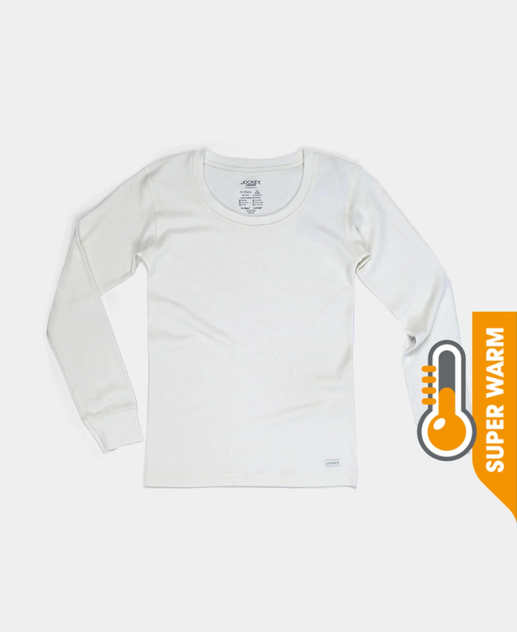 Super Warm Kid's Super Combed Cotton Rich Brushed Thermal Undershirt with StayWarm Treatment - Off White - Image 5