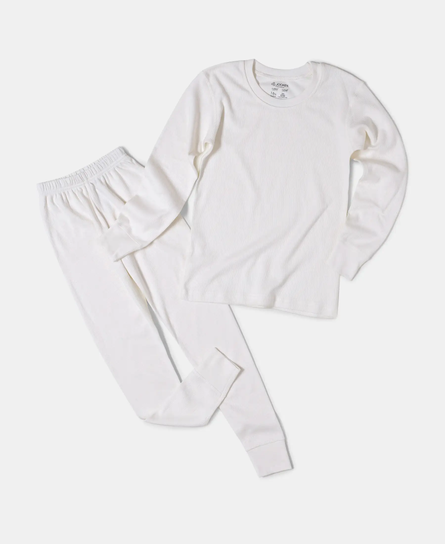 Extra Warmth Kid's Super Combed Cotton Rich Full Sleeve Thermal Undershirt with StayWarm Treatment - Off White - Image 4