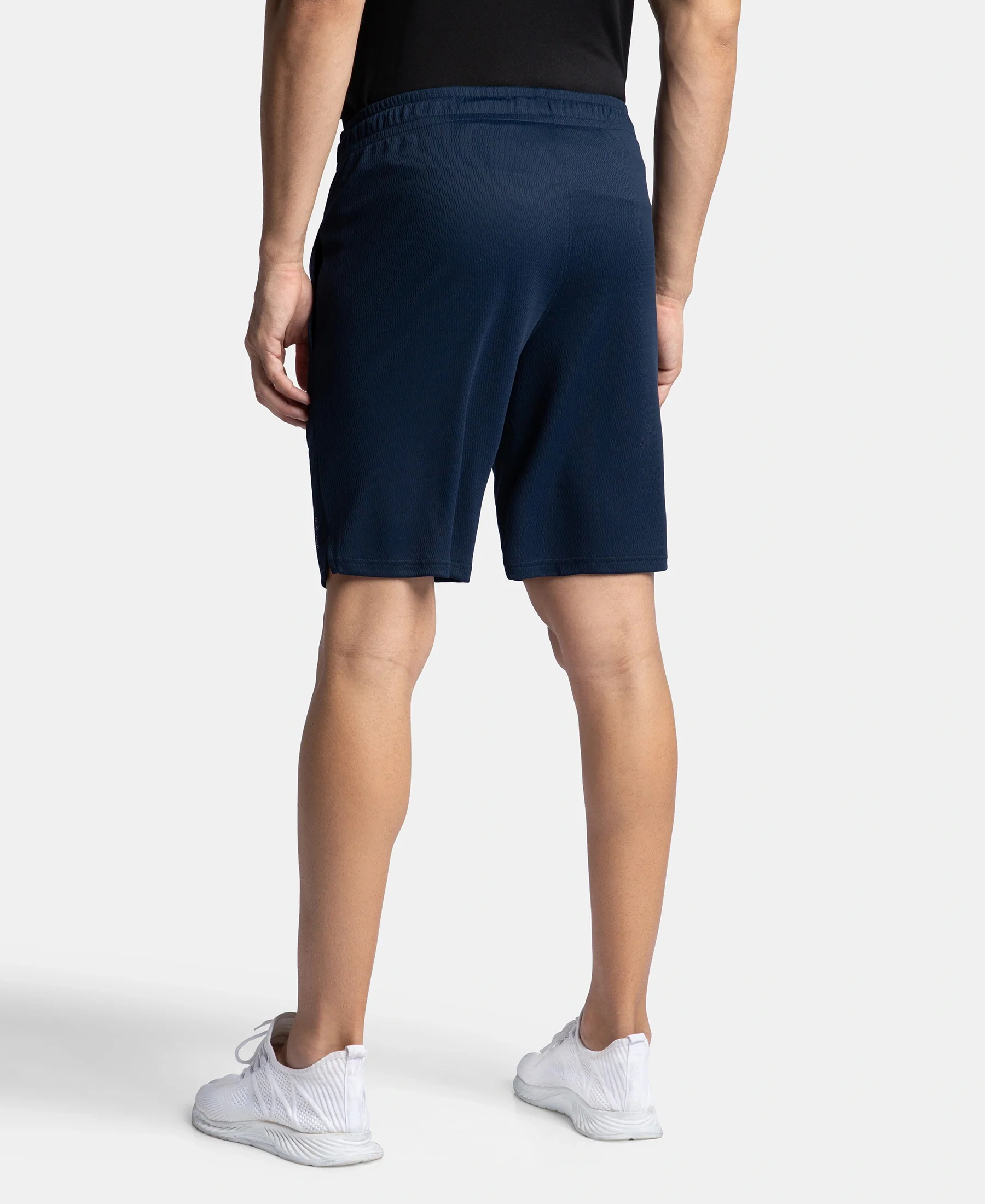 Lightweight and Breathable Microfiber Shorts with StayFresh Treatment - Navy - Image 3