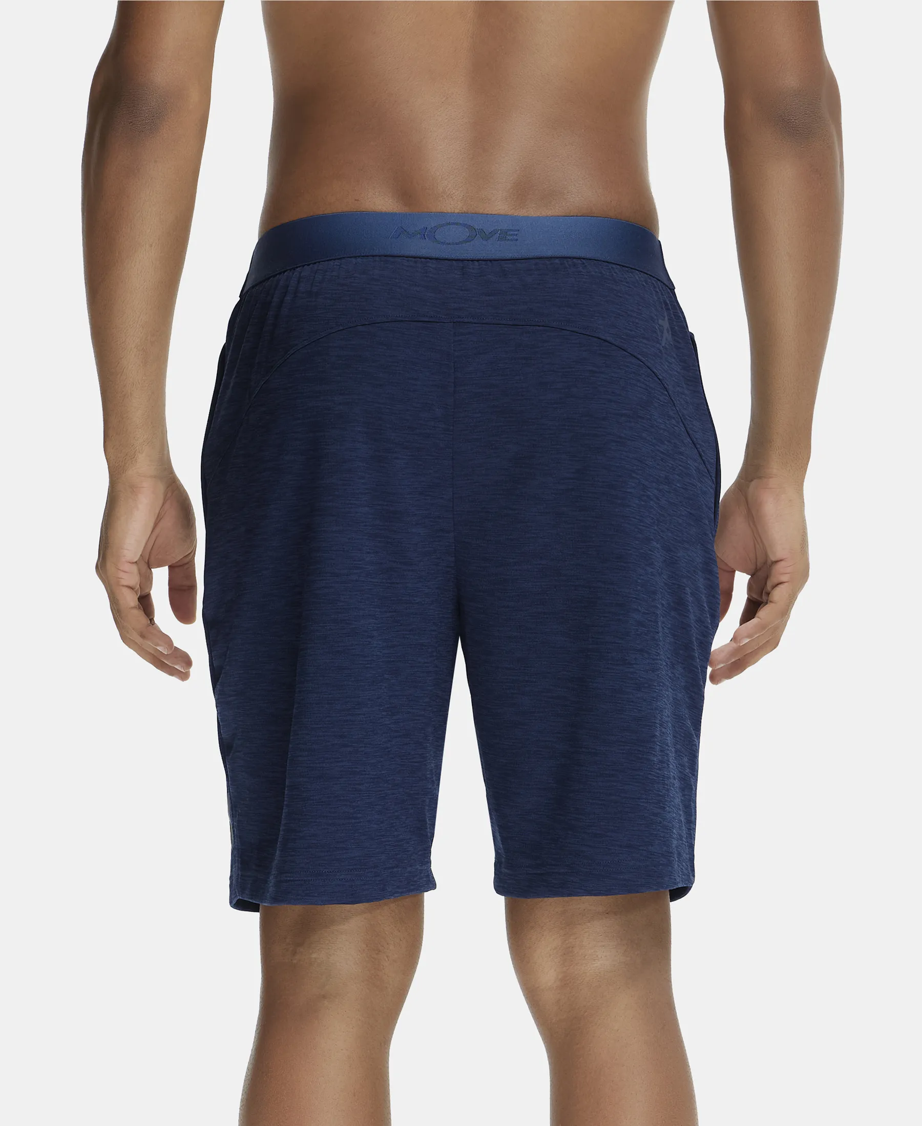 Lightweight Microfiber Shorts with Zipper Pockets and StayFresh Treatment - Navy - Image 3