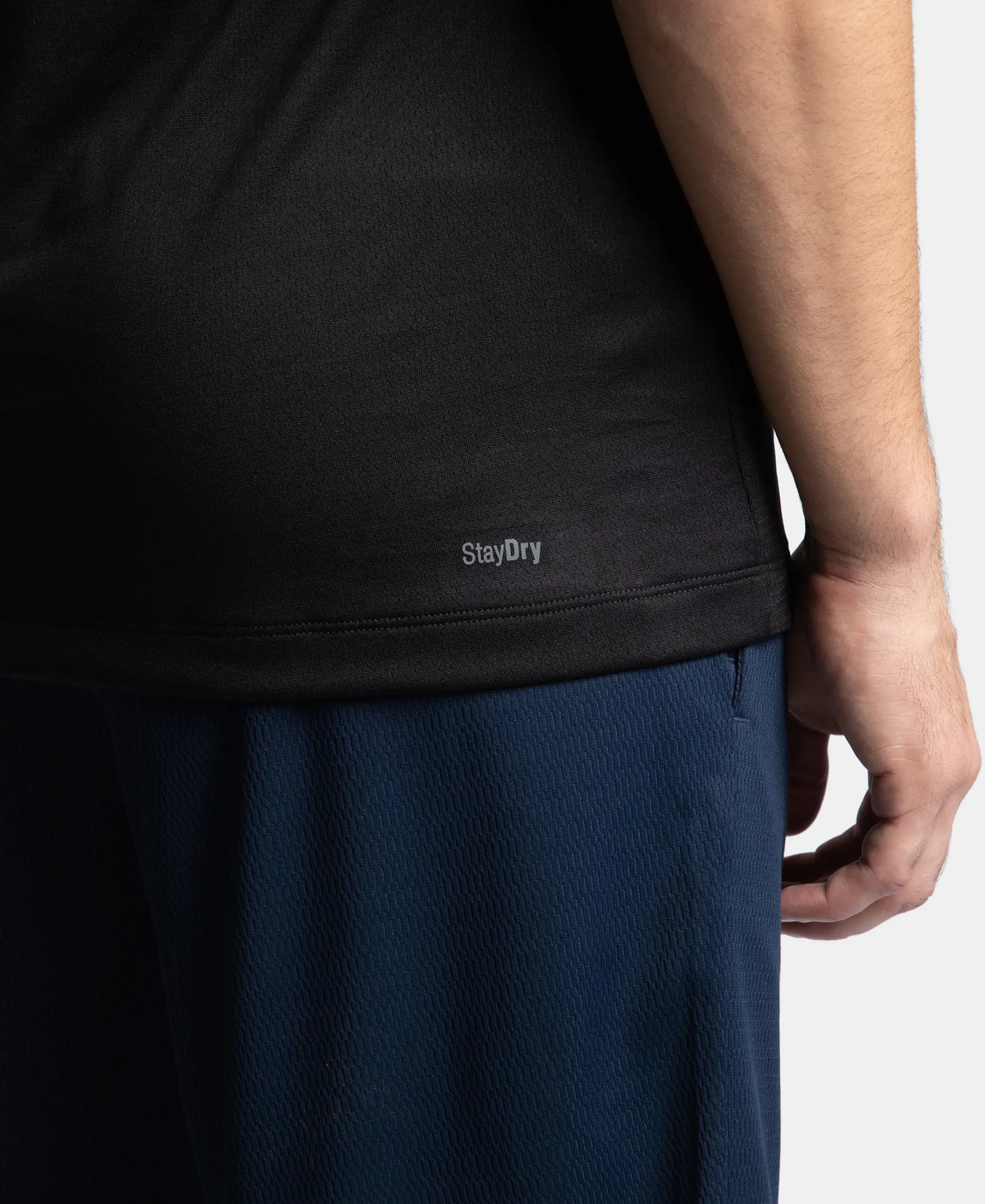 Lightweight Microfiber Solid Tank Top with Breathable Mesh - Black - Image 10