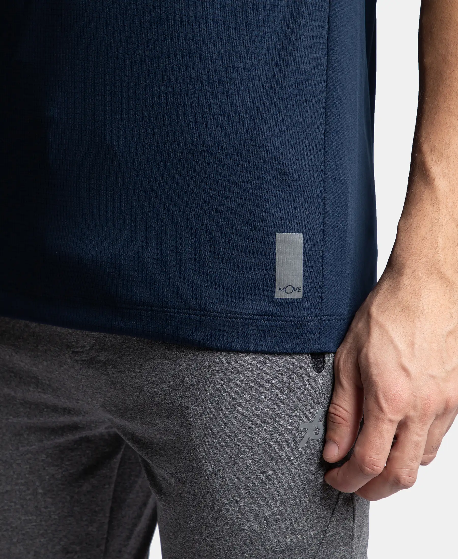 Lightweight Microfiber Solid Tank Top with Breathable Mesh - Navy - Image 9