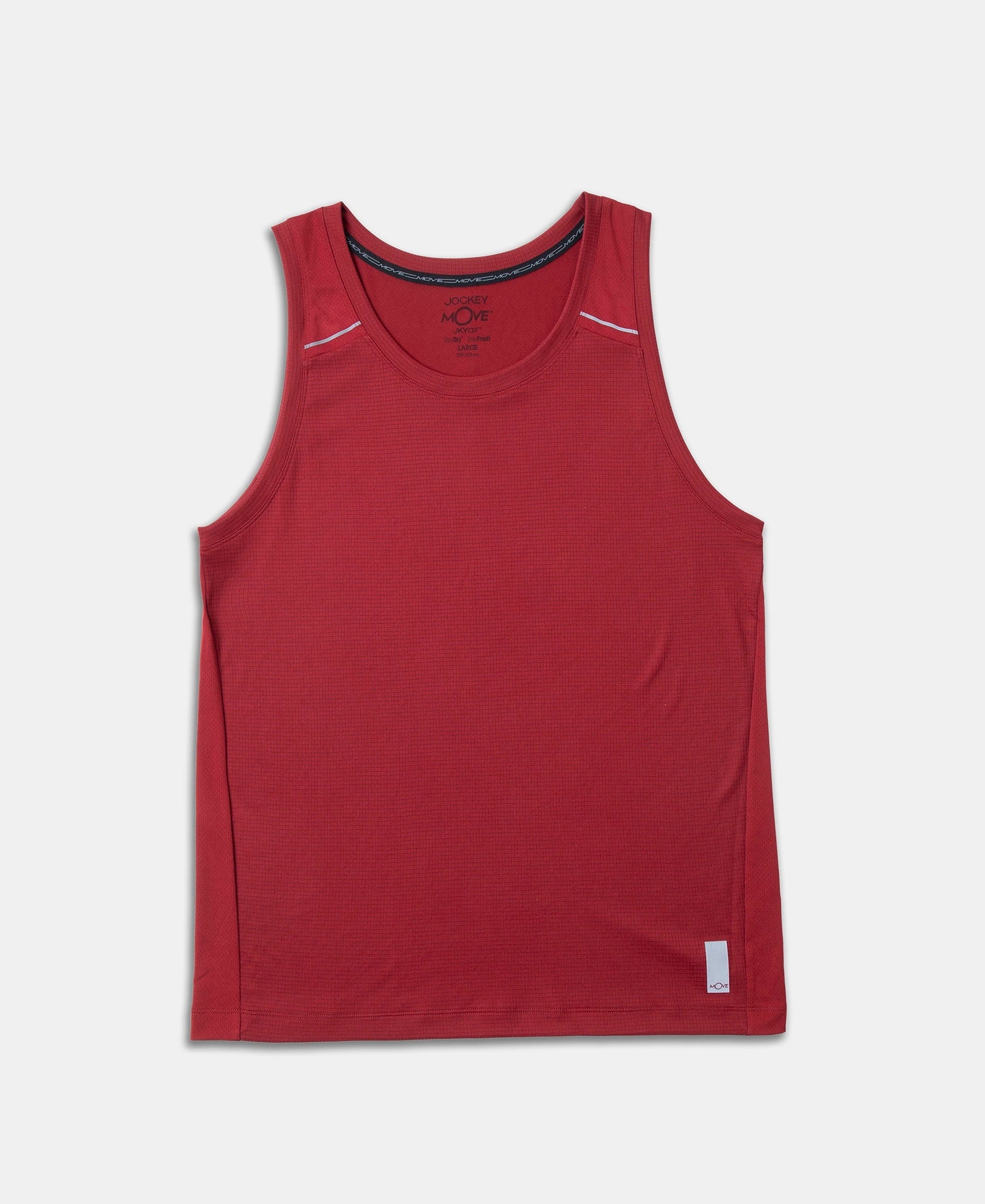 Lightweight Microfiber Solid Tank Top with Breathable Mesh - Sundried Tomato - Image 9