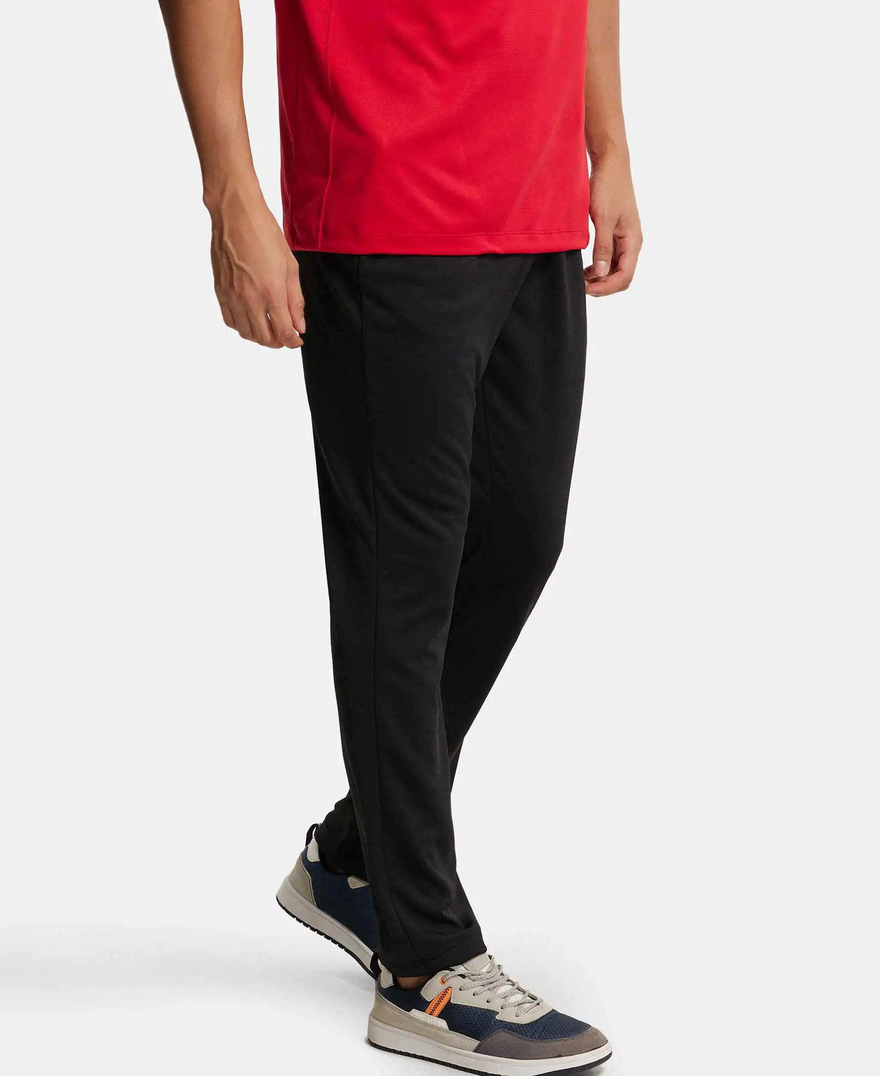 Lightweight Microfiber Trackpant with Zipper Pockets and StayFresh Treatment - Black - Image 5