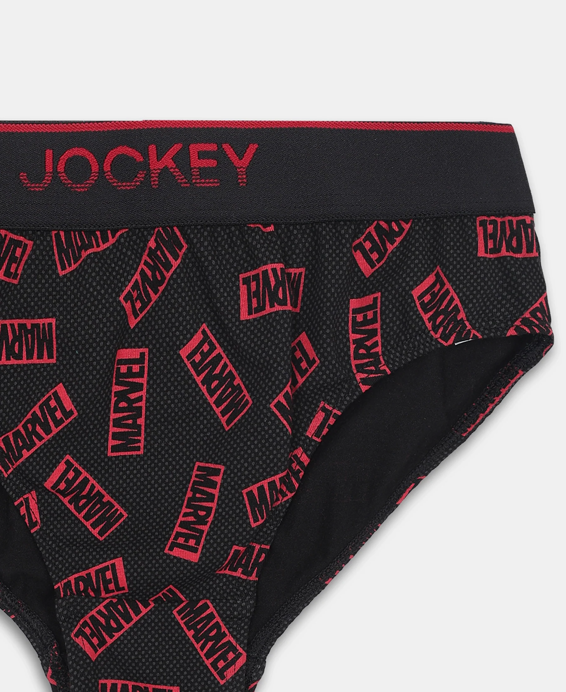 Marvel Avengers Super Combed Cotton Elastane Stretch Printed Brief with Ultrasoft Waistband - Monument & Black (Pack of 2) - Image 8