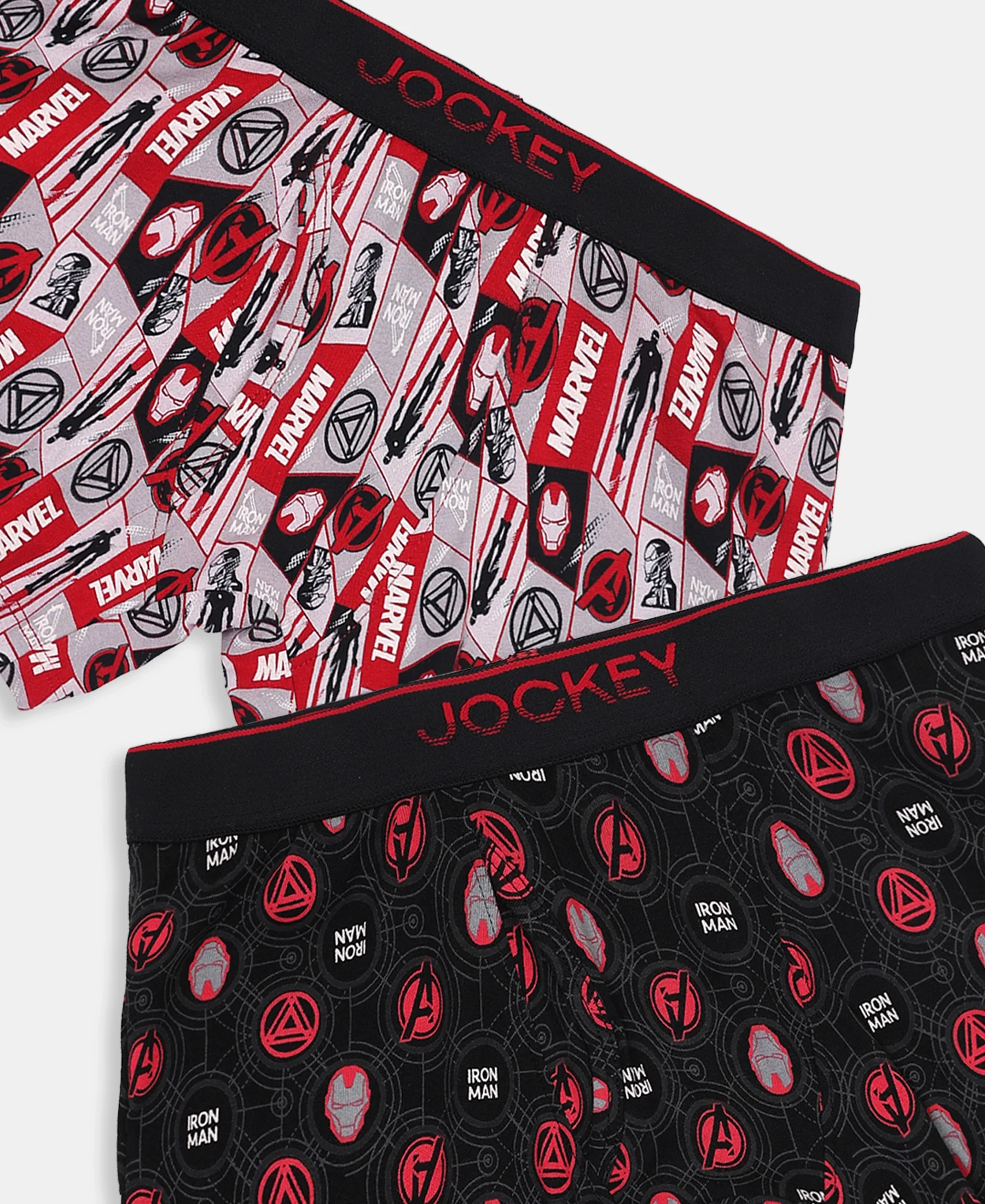 Marvel Avengers Ironman Super Combed Cotton Elastane Stretch Printed Trunk with Ultrasoft Waistband - Black & Chilli Pepper (Pack of 2) - Image 9