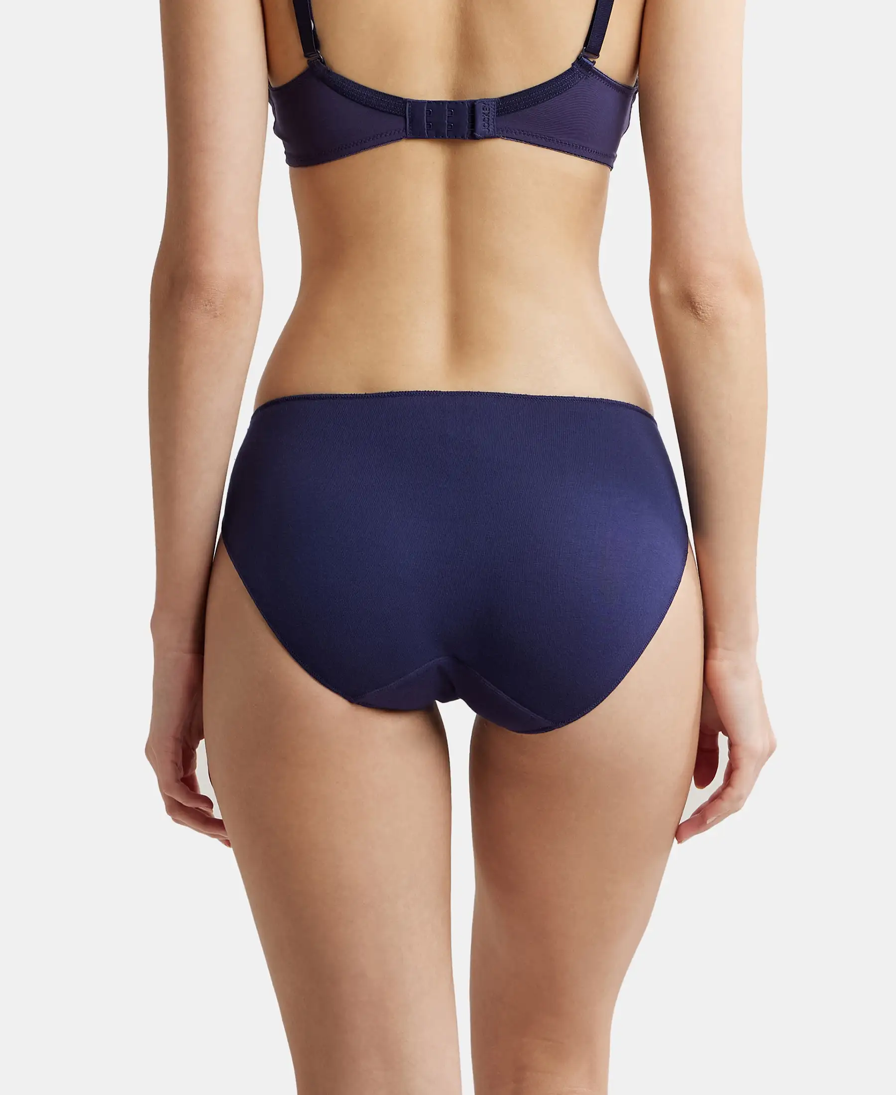 Medium Coverage Micro Modal Elastane Stretch Bikini With Concealed Waistband and StayFresh Treatment - Classic Navy - Image 3