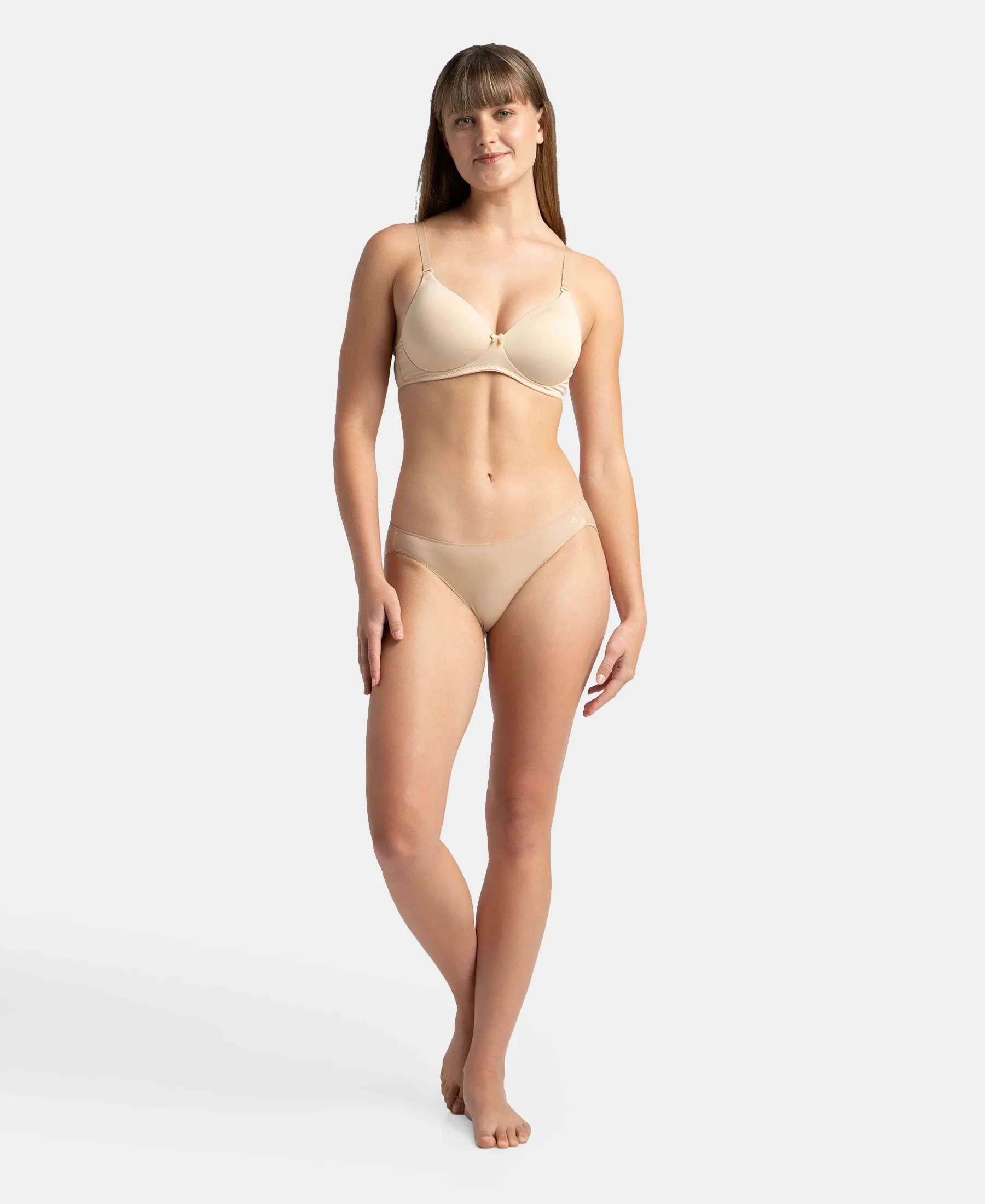 Medium Coverage Micro Modal Elastane Stretch Bikini With Concealed Waistband and StayFresh Treatment - Black & Skin (Pack of 2) - Image 9