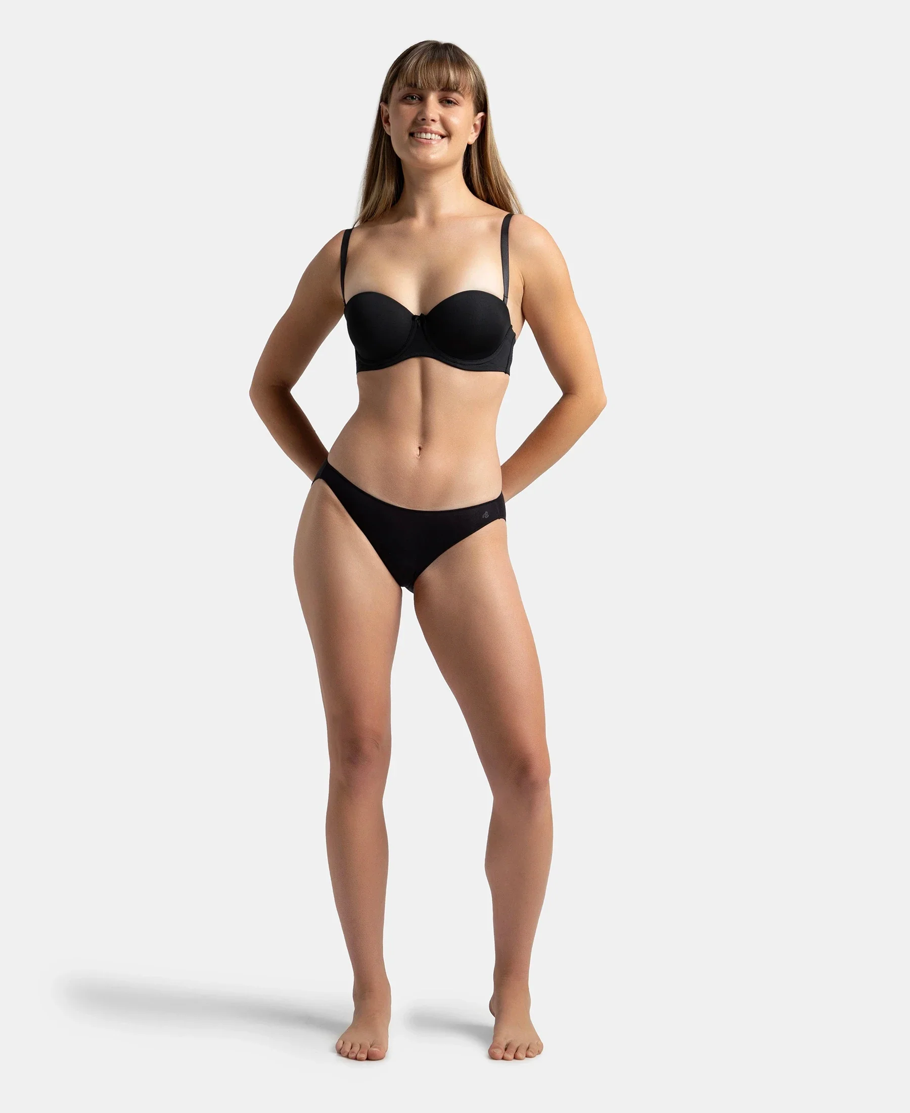 Medium Coverage Micro Modal Elastane Stretch Bikini With Concealed Waistband and StayFresh Treatment - Kentucky Blue & Black (Pack of 2) - Image 9