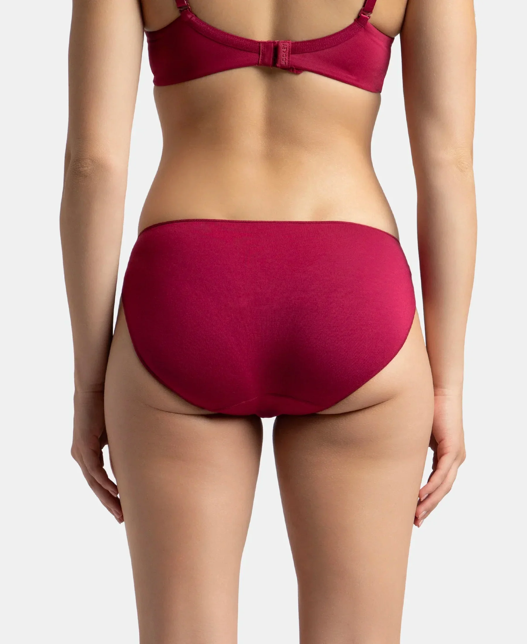 Medium Coverage Micro Modal Elastane Stretch Bikini With Concealed Waistband and StayFresh Treatment - Mocha & Anemone (Pack of 2) - Image 3