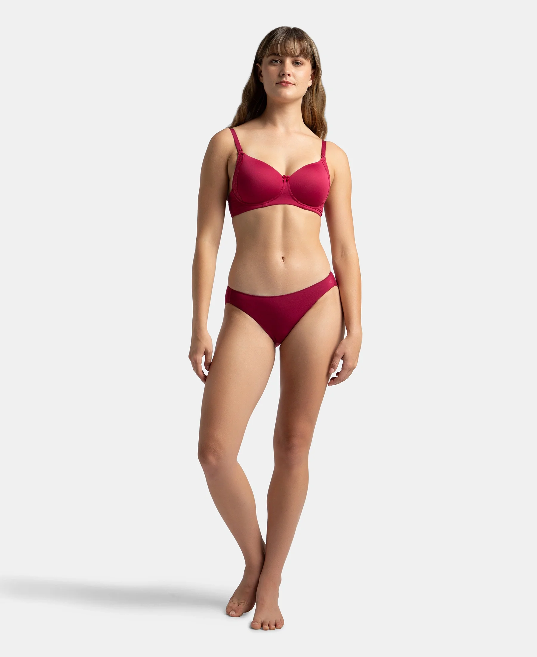 Medium Coverage Micro Modal Elastane Stretch Bikini With Concealed Waistband and StayFresh Treatment - Mocha & Anemone (Pack of 2) - Image 4