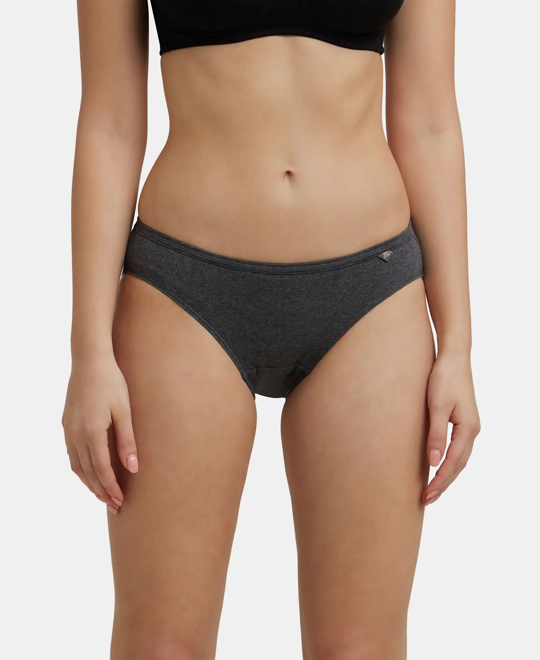 Medium Coverage Super Combed Cotton Bikini With Concealed Waistband and StayFresh Treatment - Dark Assorted (Pack of 3) - Image 7