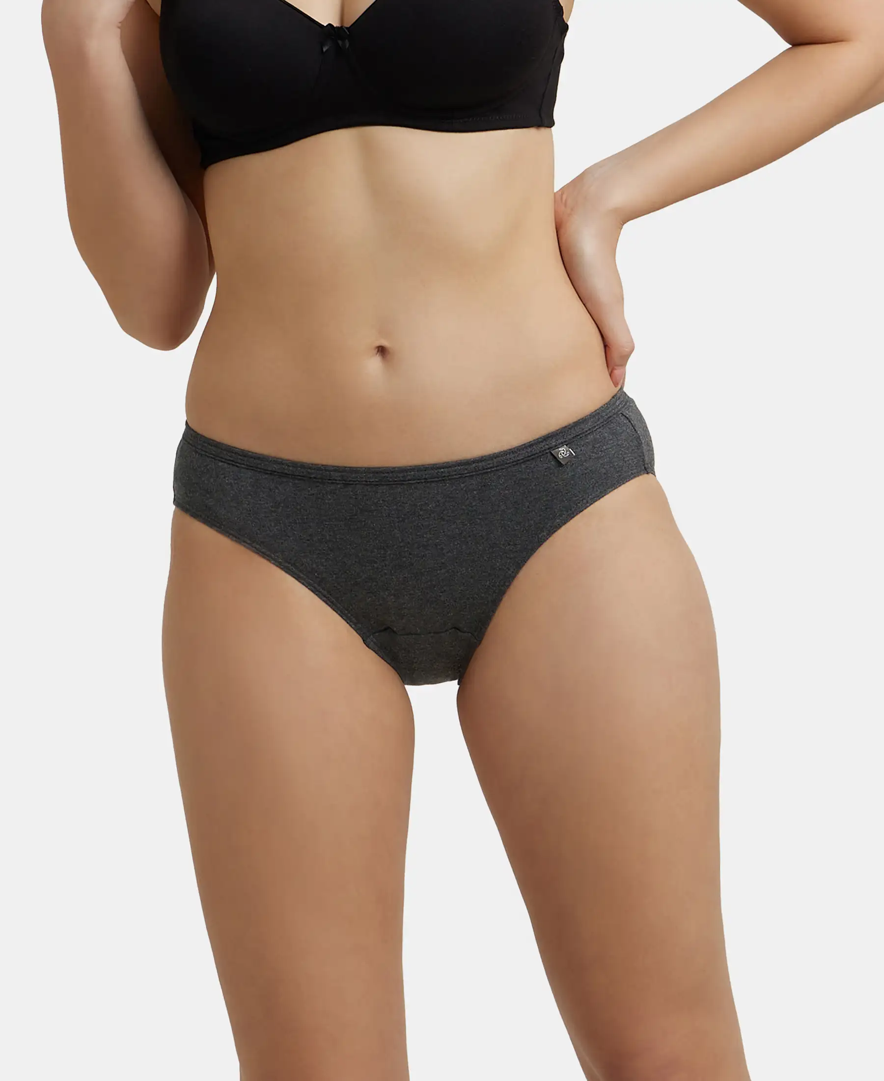 Medium Coverage Super Combed Cotton Bikini With Concealed Waistband and StayFresh Treatment - Dark Assorted (Pack of 3) - Image 9