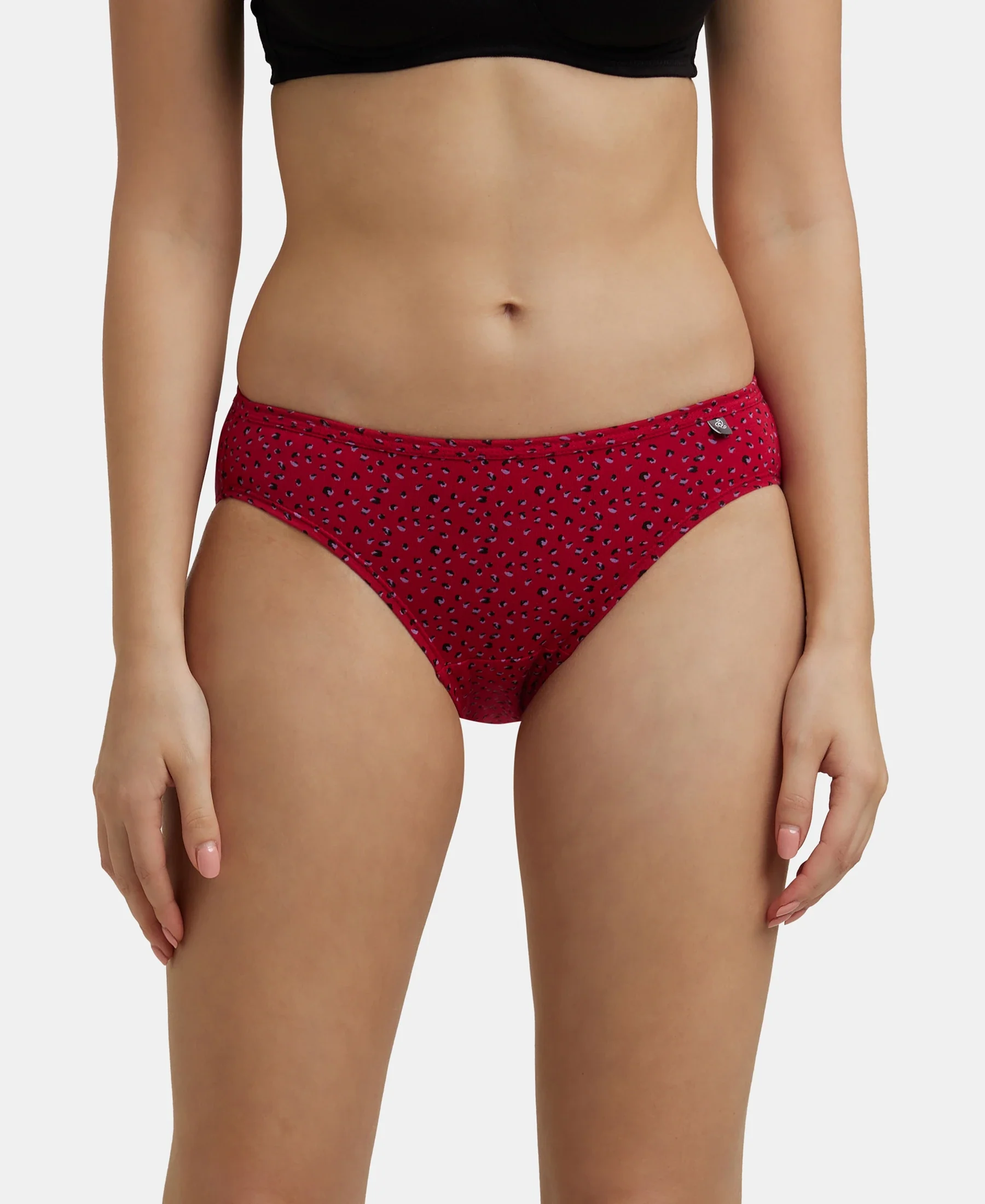 Medium Coverage Super Combed Cotton Bikini With Concealed Waistband and StayFresh Treatment - Dark Prints (Pack of 3) - Image 10