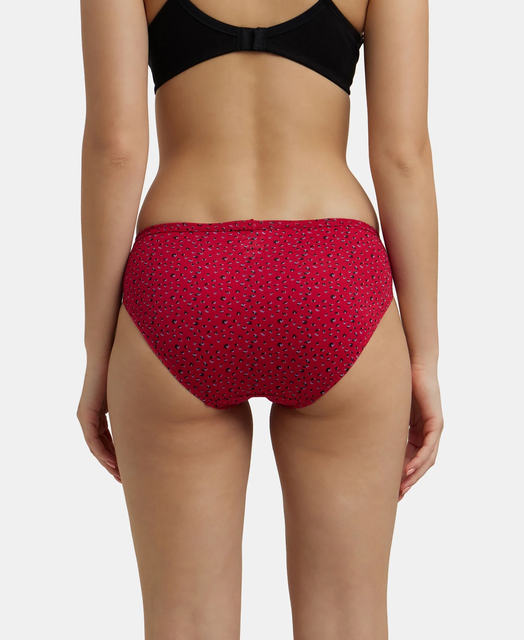 Medium Coverage Super Combed Cotton Bikini With Concealed Waistband and StayFresh Treatment - Dark Prints (Pack of 3) - Image 11