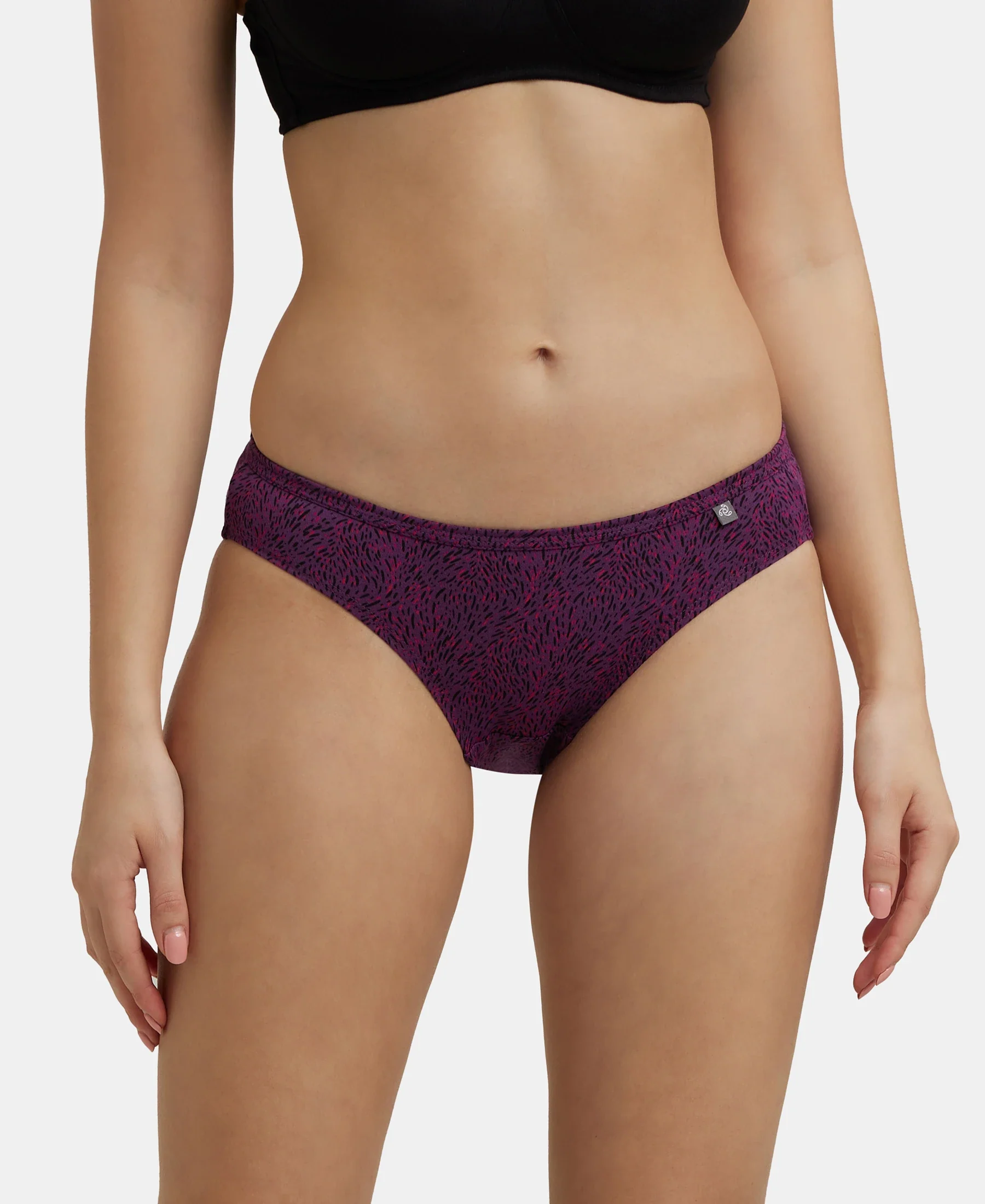 Medium Coverage Super Combed Cotton Bikini With Concealed Waistband and StayFresh Treatment - Dark Prints (Pack of 3) - Image 14