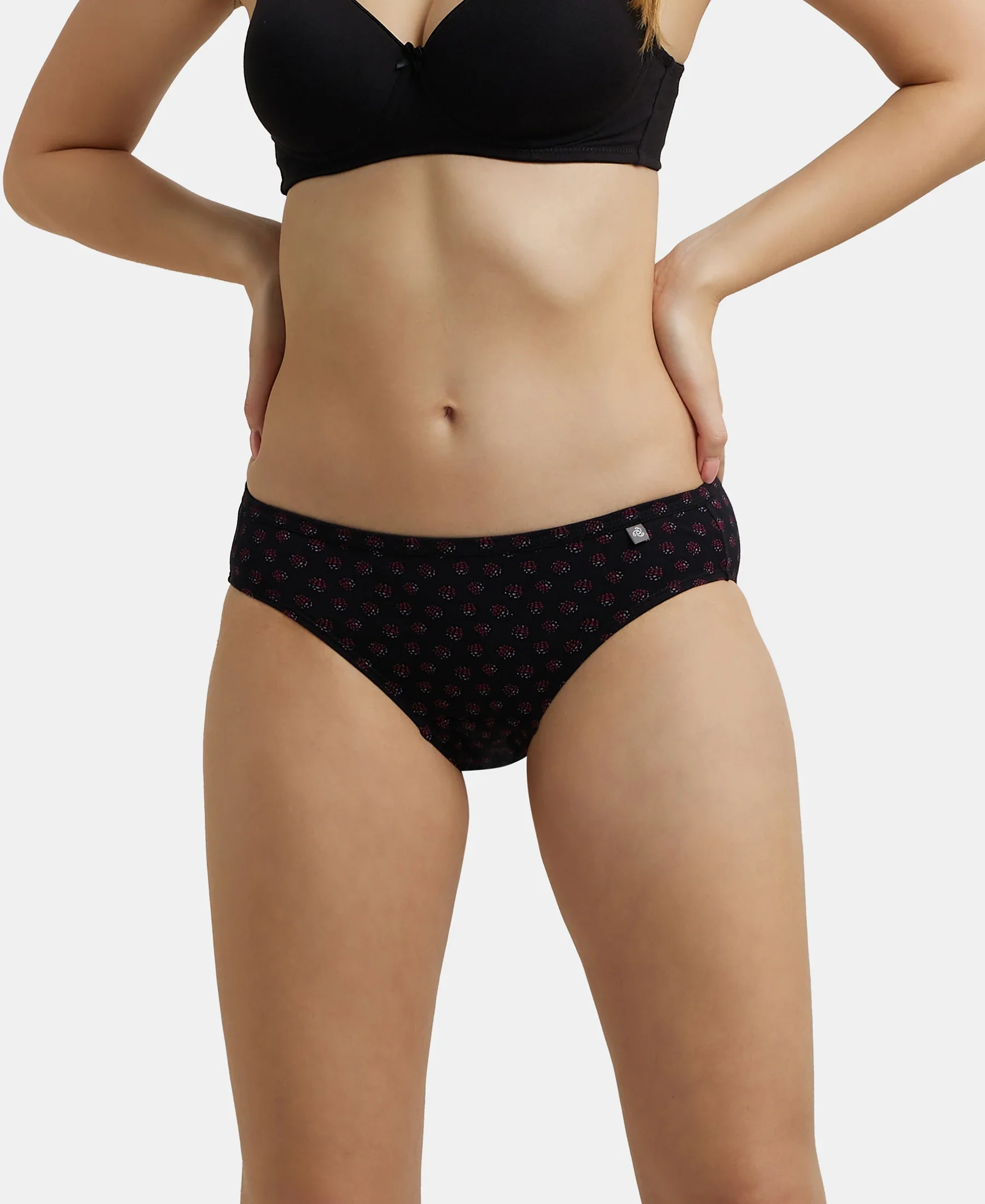 Medium Coverage Super Combed Cotton Bikini With Concealed Waistband and StayFresh Treatment - Dark Prints (Pack of 3) - Image 9