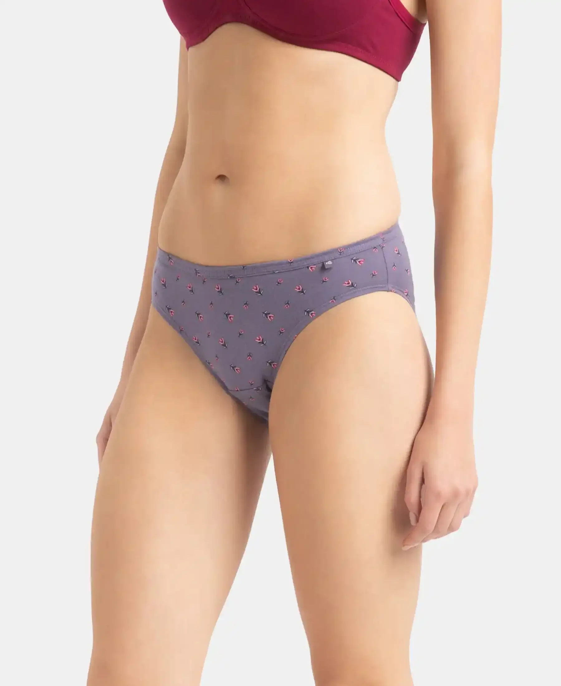 Medium Coverage Super Combed Cotton Bikini with Concealed Waistband and StayFresh Treatment - Dark Prints (Pack of 5) - Image 10