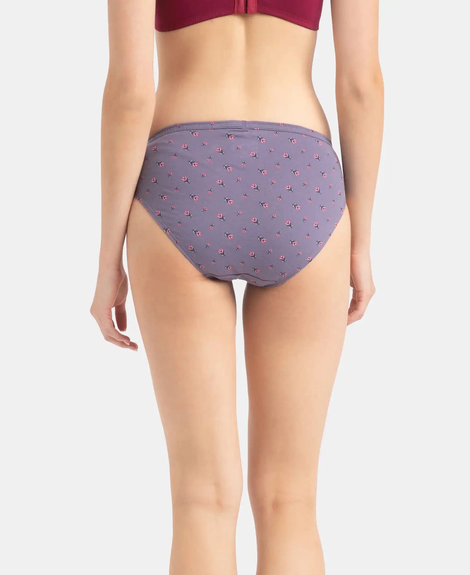 Medium Coverage Super Combed Cotton Bikini with Concealed Waistband and StayFresh Treatment - Dark Prints (Pack of 5) - Image 12