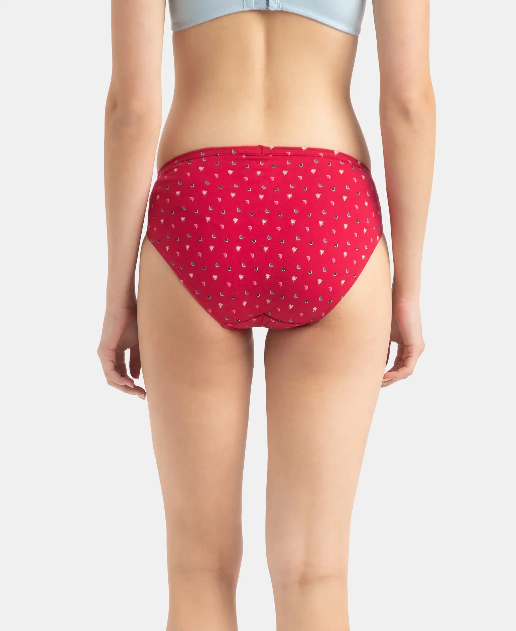 Medium Coverage Super Combed Cotton Bikini with Concealed Waistband and StayFresh Treatment - Dark Prints (Pack of 5) - Image 13