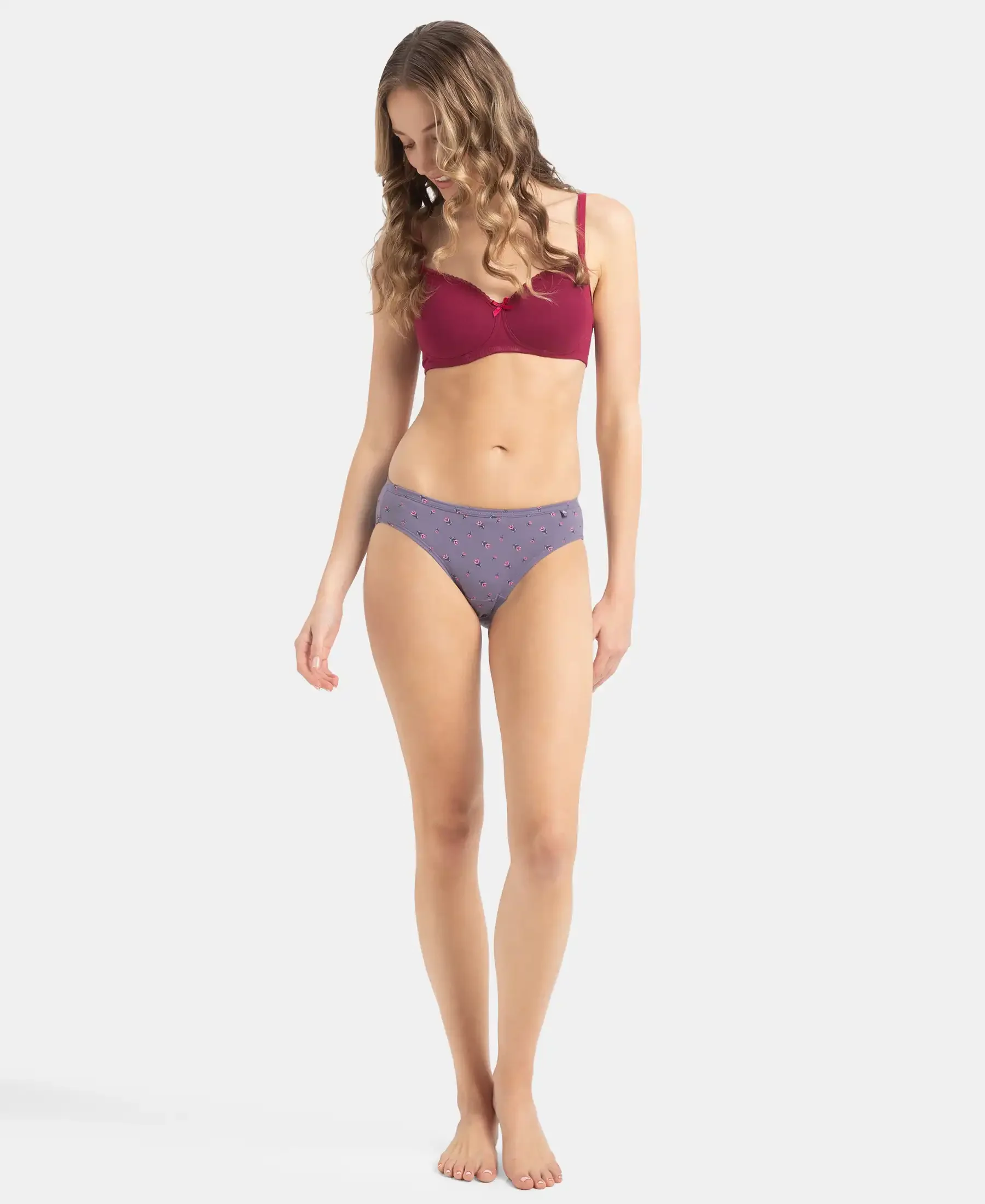 Medium Coverage Super Combed Cotton Bikini with Concealed Waistband and StayFresh Treatment - Dark Prints (Pack of 5) - Image 15