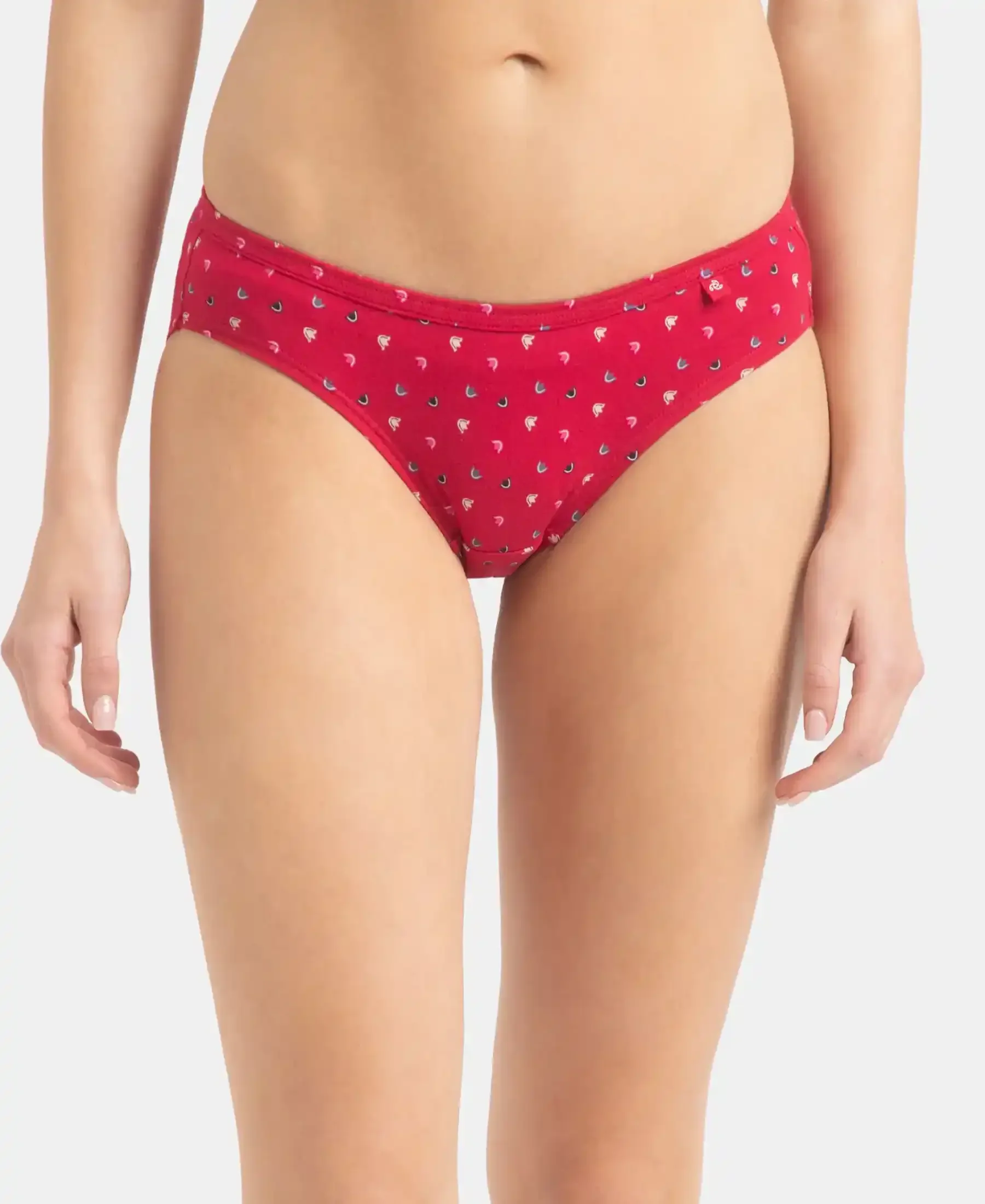 Medium Coverage Super Combed Cotton Bikini with Concealed Waistband and StayFresh Treatment - Dark Prints (Pack of 5) - Image 4