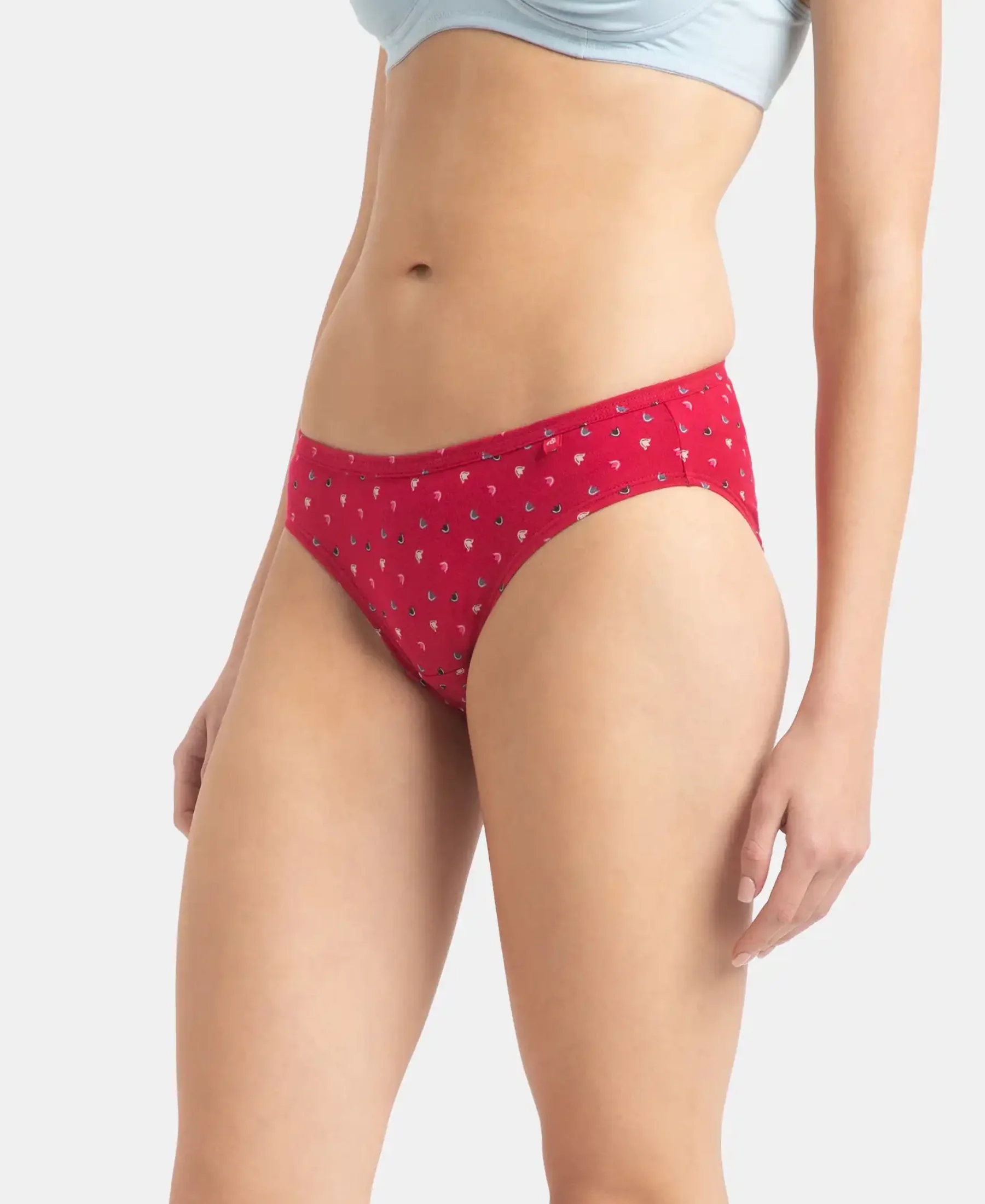 Medium Coverage Super Combed Cotton Bikini with Concealed Waistband and StayFresh Treatment - Dark Prints (Pack of 5) - Image 7