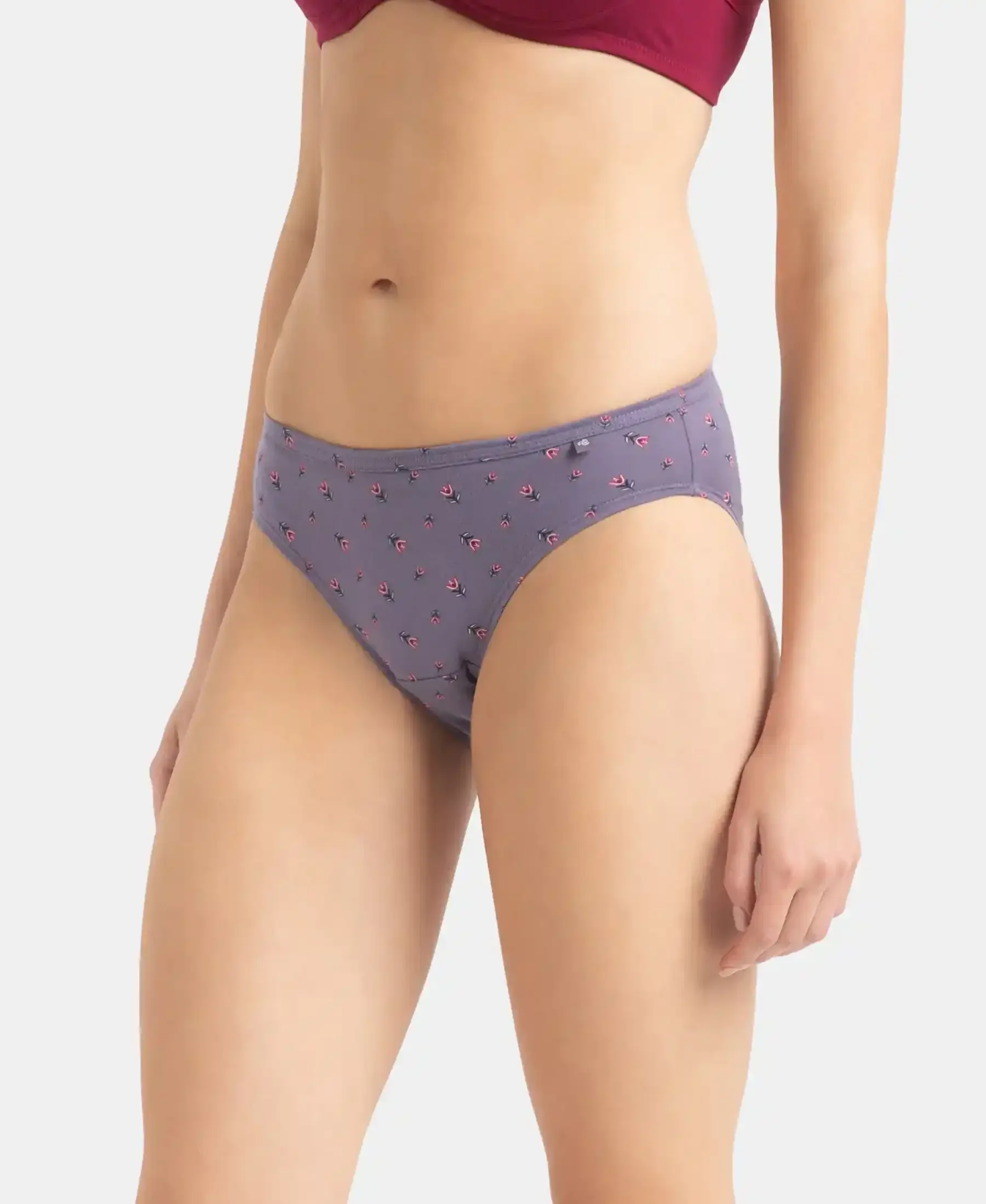 Medium Coverage Super Combed Cotton Bikini with Concealed Waistband and StayFresh Treatment - Dark Prints (Pack of 5) - Image 8