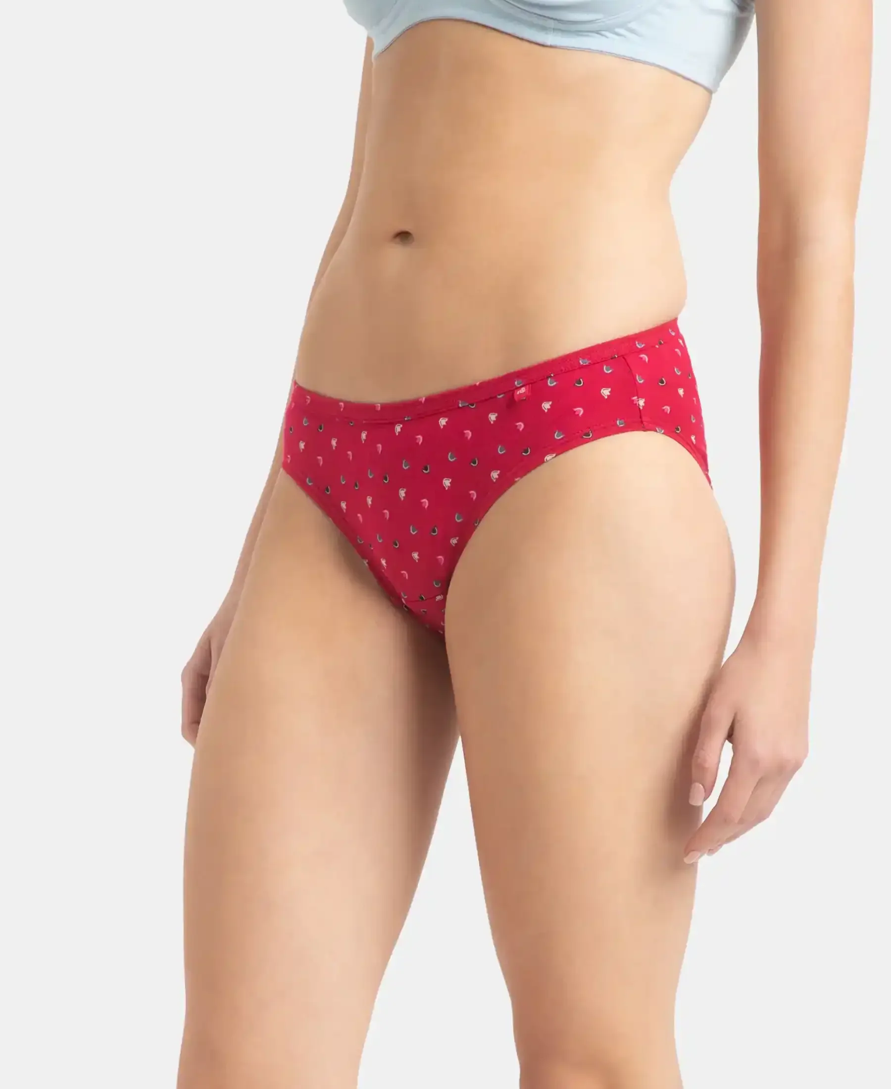 Medium Coverage Super Combed Cotton Bikini with Concealed Waistband and StayFresh Treatment - Dark Prints (Pack of 5) - Image 9
