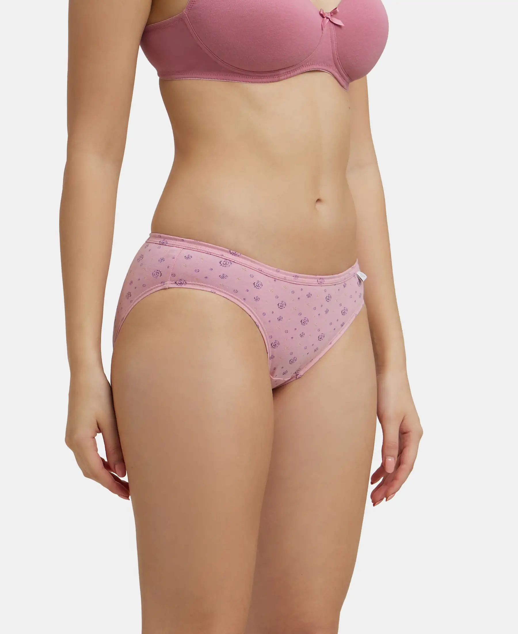Medium Coverage Super Combed Cotton Bikini With Concealed Waistband and StayFresh Treatment - Light Prints (Pack of 3) - Image 2