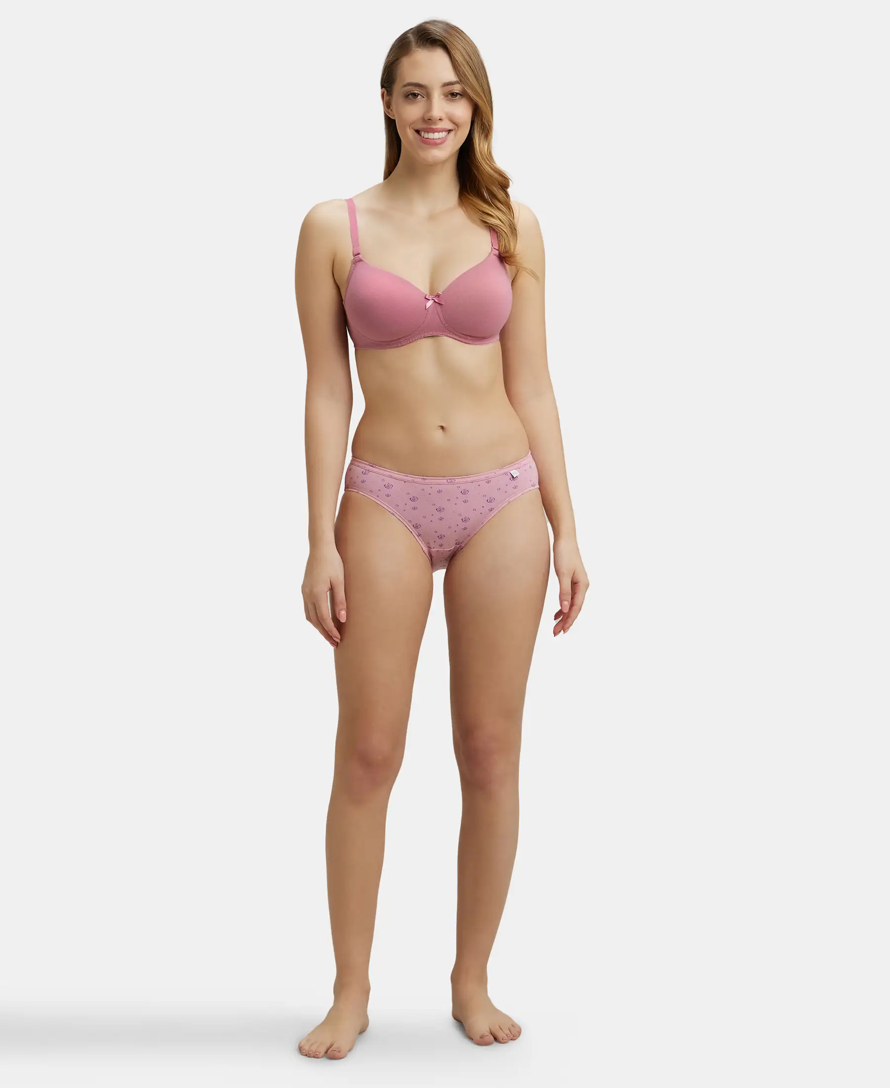 Medium Coverage Super Combed Cotton Bikini With Concealed Waistband and StayFresh Treatment - Light Prints (Pack of 3) - Image 8