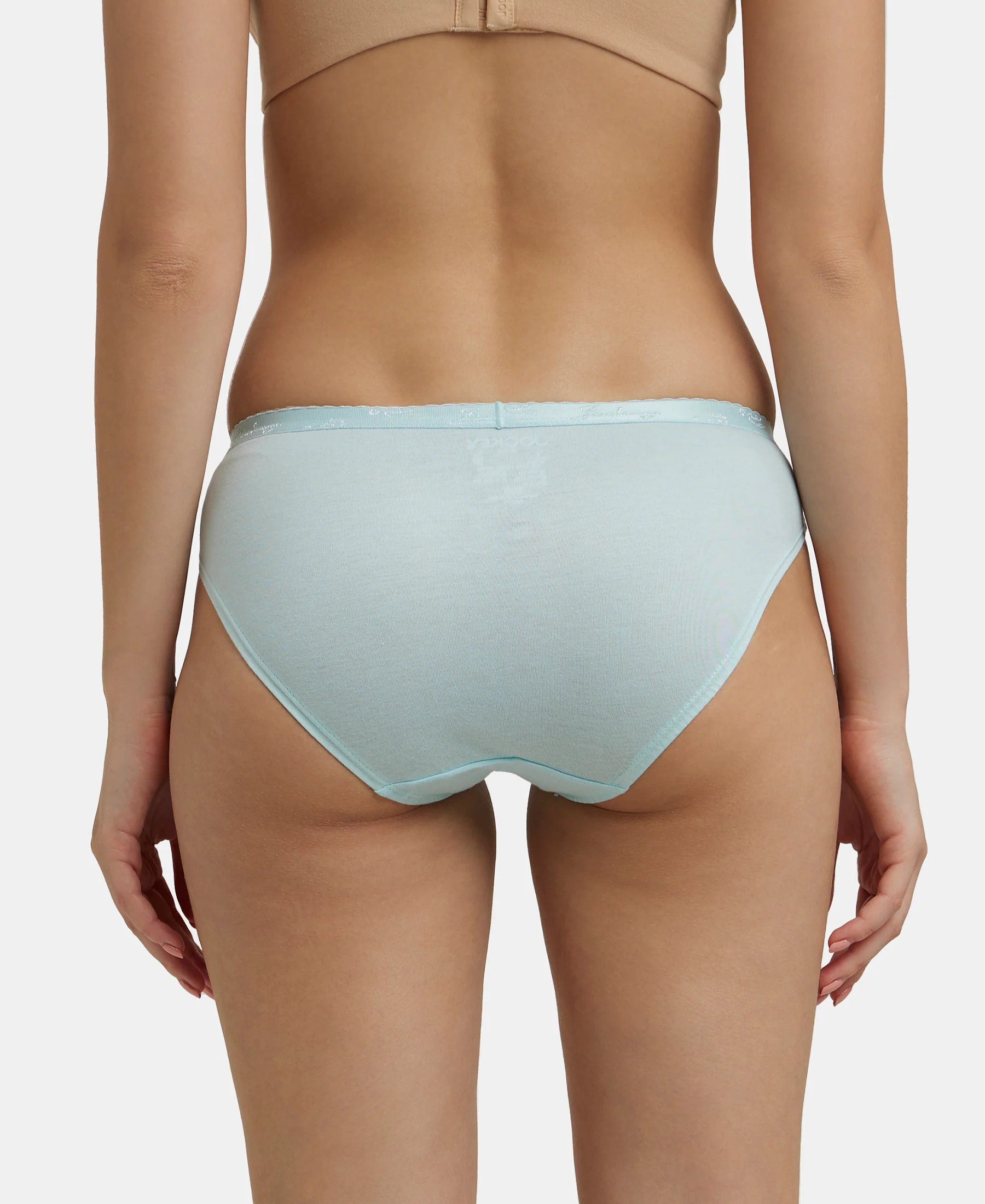 Medium Coverage Super Combed Cotton Bikini With Exposed Waistband and StayFresh Treatment - Light Assorted (Pack of 3) - Image 11