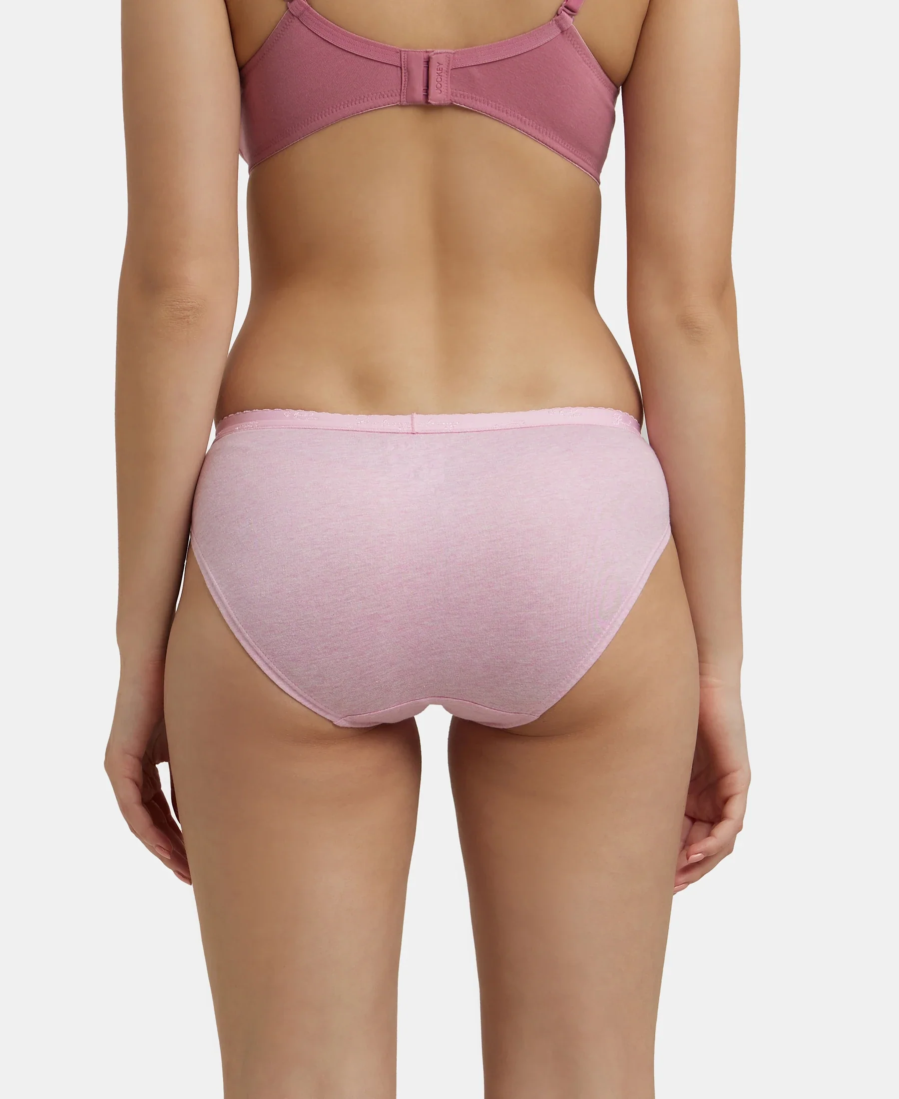 Medium Coverage Super Combed Cotton Bikini With Exposed Waistband and StayFresh Treatment - Light Assorted (Pack of 3) - Image 15