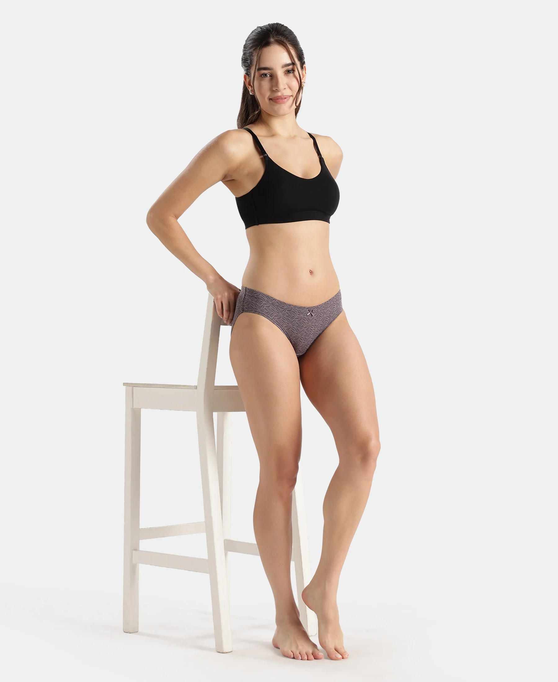 Medium Coverage Super Combed Cotton Elastane Stretch Mid Waist Bikini With Concealed Waistband and StayFresh Treatment - Assorted Prints (Pack of 3) - Image 18