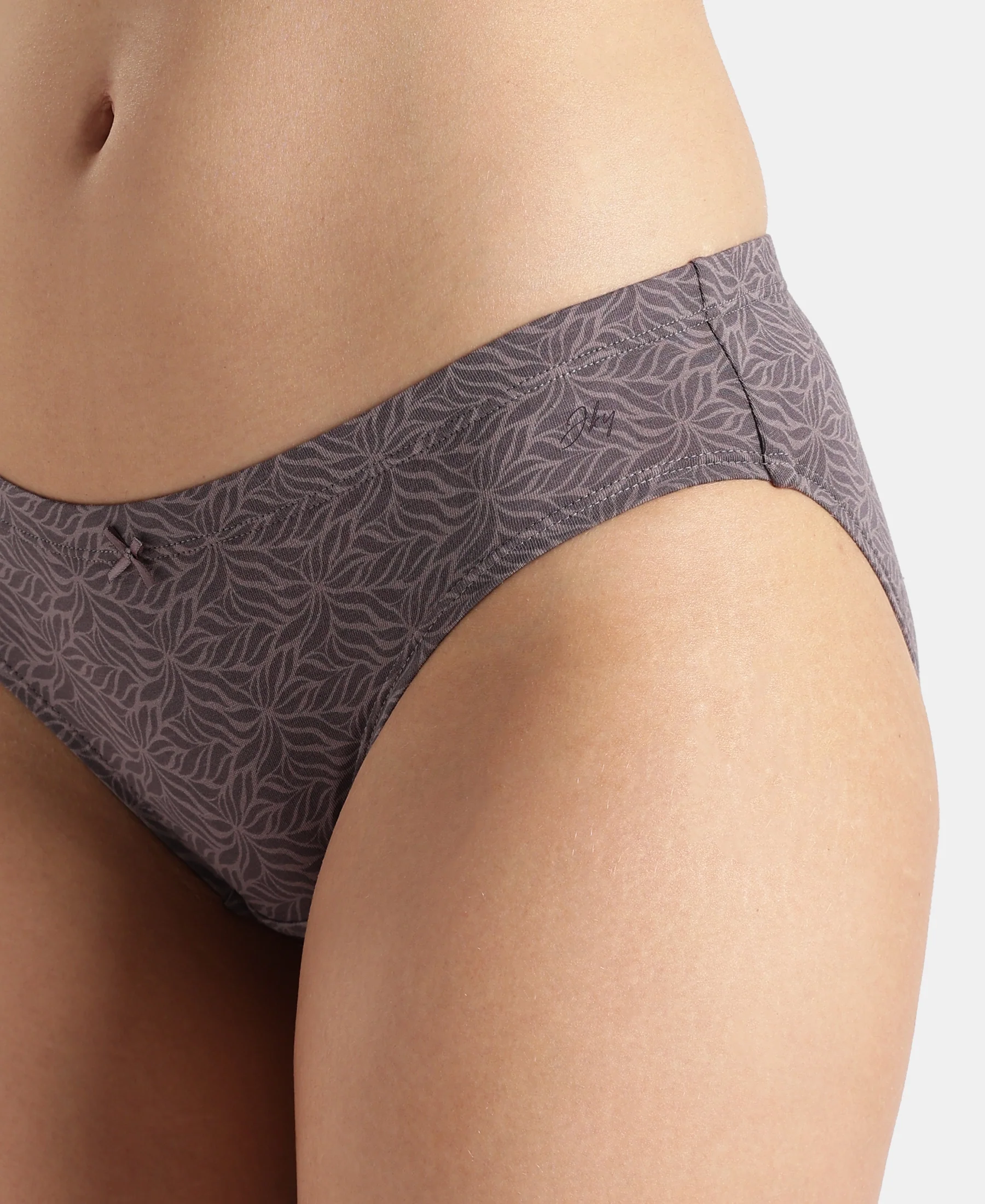 Medium Coverage Super Combed Cotton Elastane Stretch Mid Waist Bikini With Concealed Waistband and StayFresh Treatment - Assorted Prints (Pack of 3) - Image 21