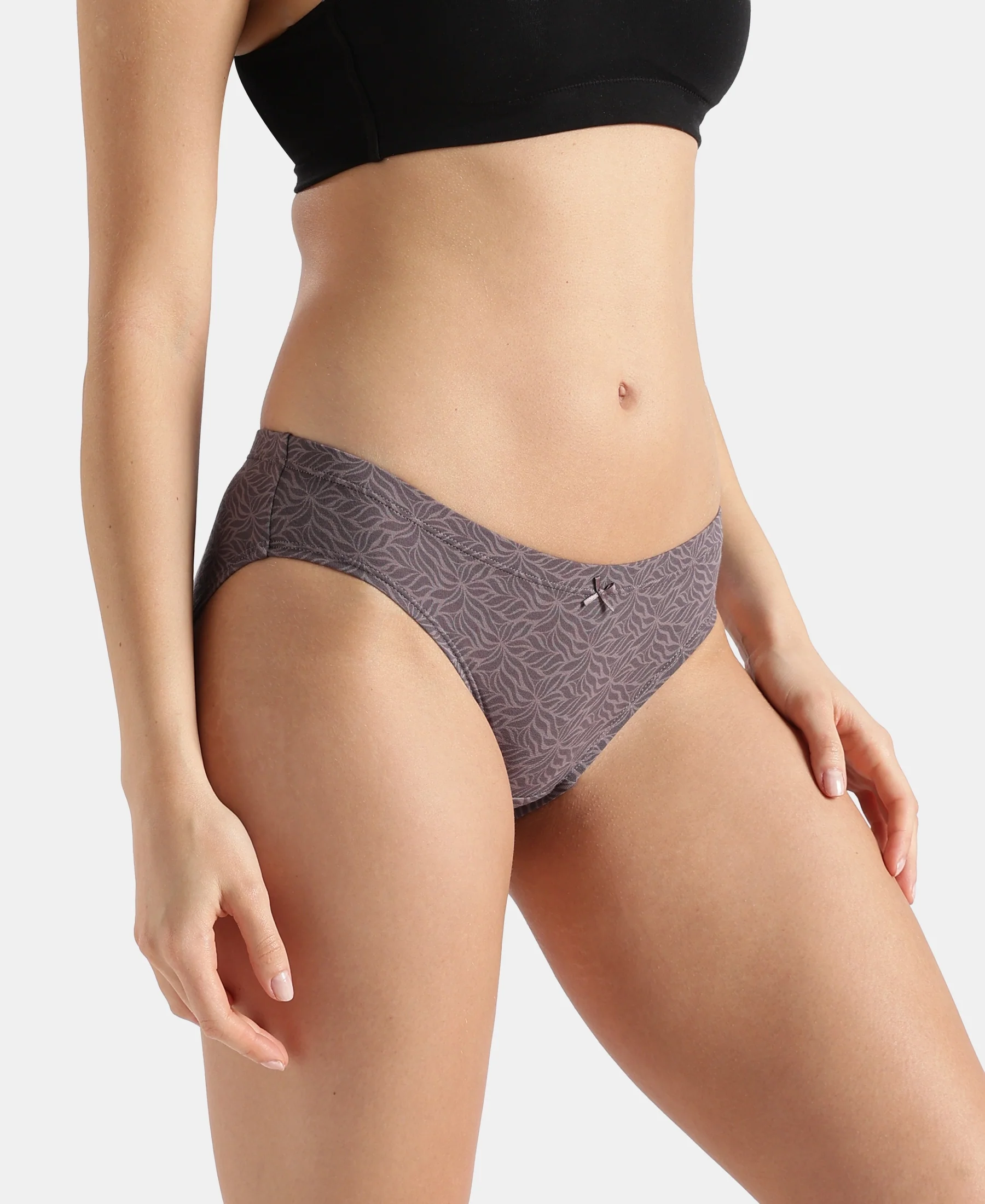 Medium Coverage Super Combed Cotton Elastane Stretch Mid Waist Bikini With Concealed Waistband and StayFresh Treatment - Assorted Prints (Pack of 3) - Image 6