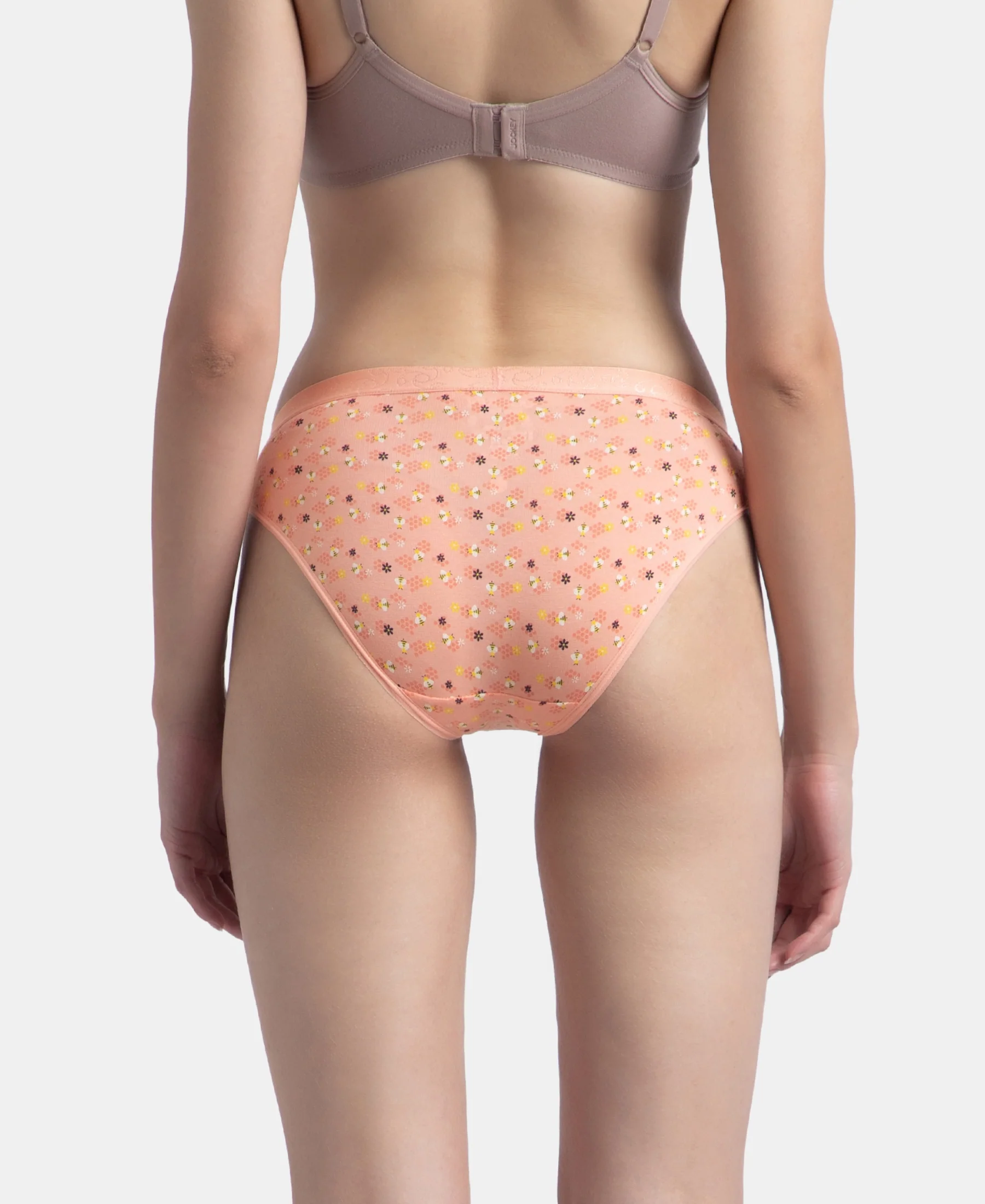 Medium Coverage Super Combed Cotton Elastane Stretch Mid Waist Bikini With Exposed Waistband and StayFresh Treatment - Valerian, Candlelight Peach & Classic Navy (Pack of 3) - Image 6