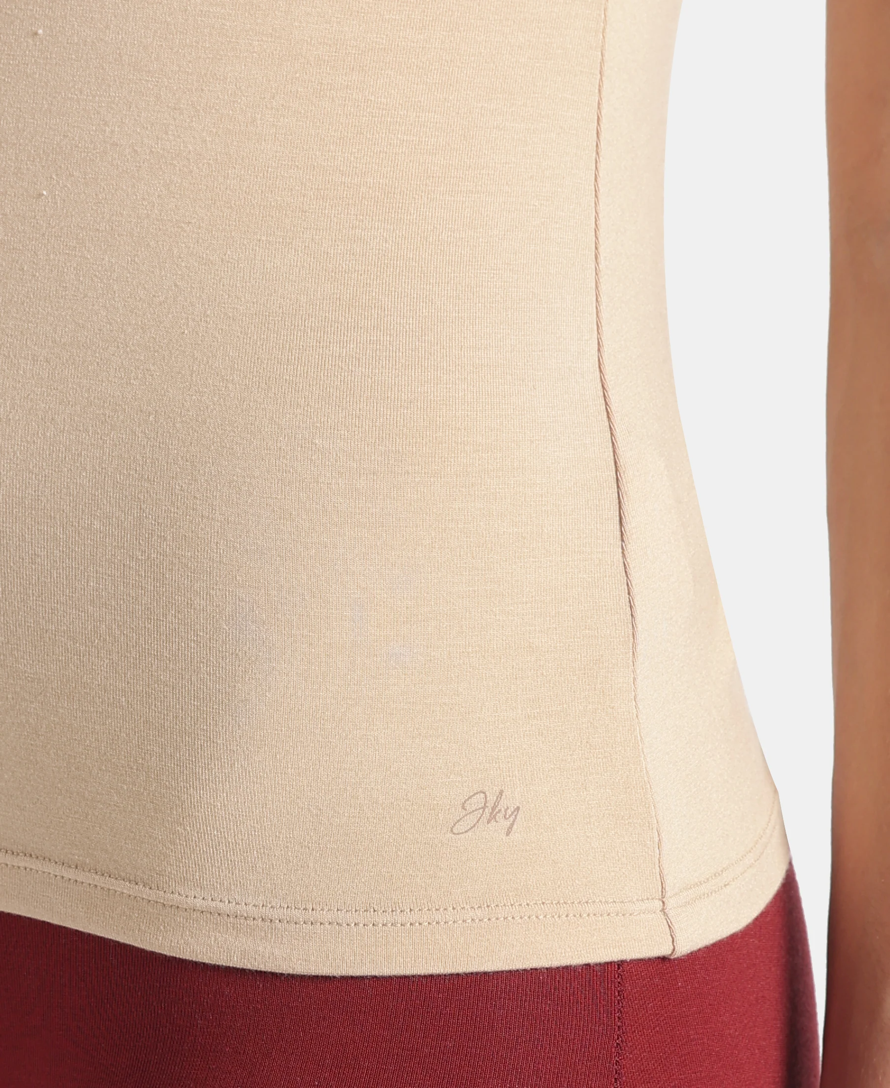 Micro Modal Elastane Stretch Camisole with Adjustable Straps and StayFresh Treatment - Skin (Pack of 2) - Image 8