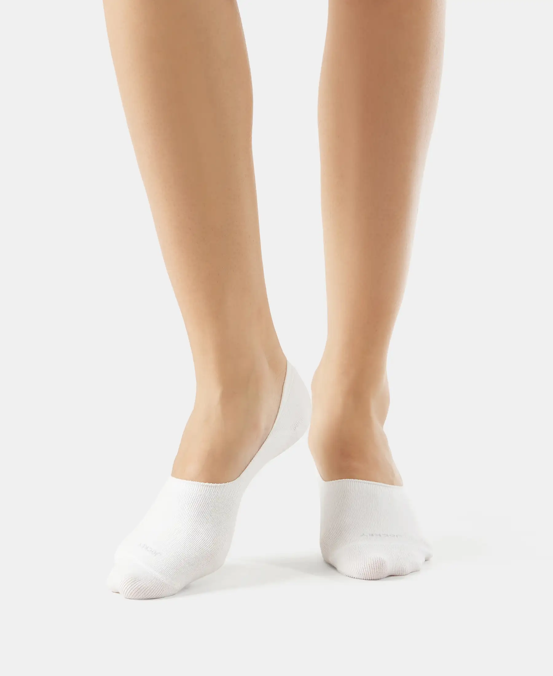 Compact Cotton Stretch No Show Socks with StayFresh Treatment - White - Image 2
