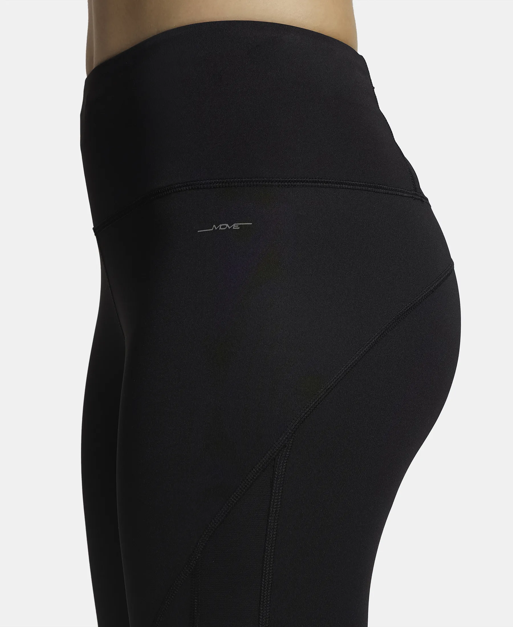 Microfiber Elastane Stretch Slim Fit Capri with Back Waistband Pocket - Black - Image 7