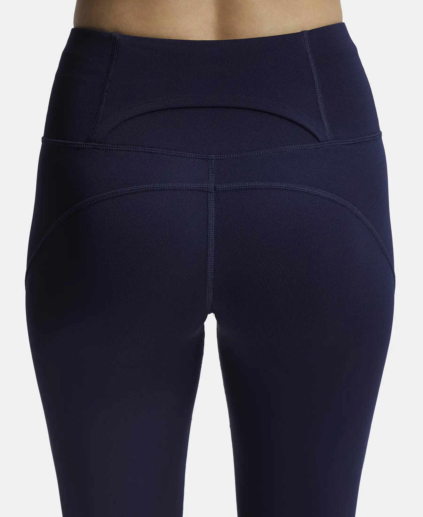 Microfiber Elastane Stretch Slim Fit Capri with Back Waistband Pocket - Peacoat - Image 8