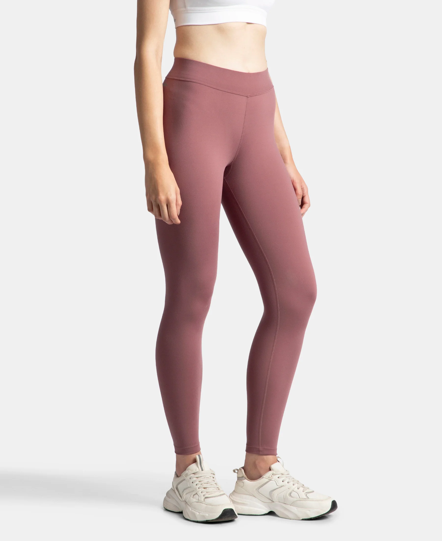 Microfiber Elastane Stretch Performance Leggings with Elasticated Waistband - Wild Ginger - Image 2