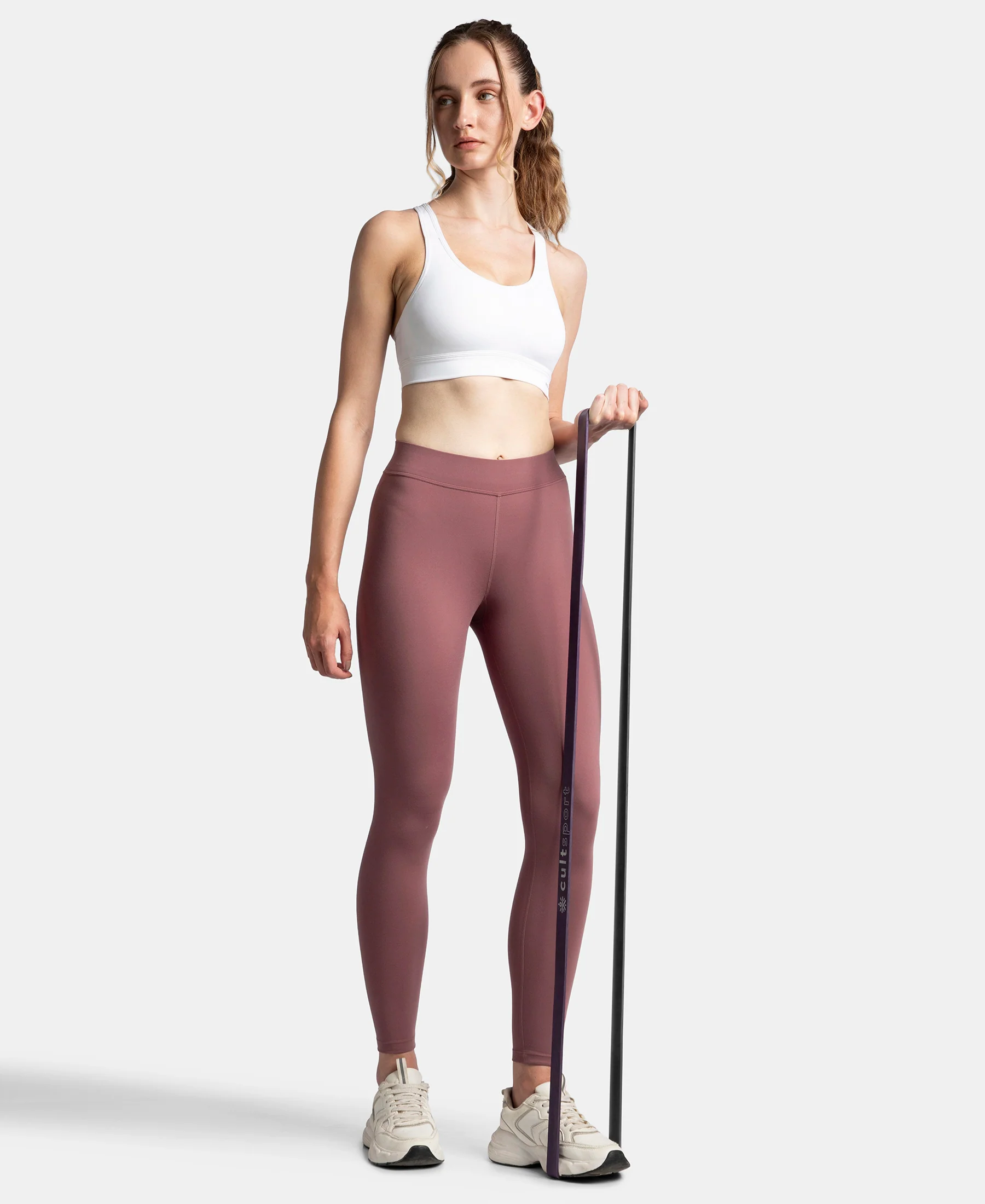 Microfiber Elastane Stretch Performance Leggings with Elasticated Waistband - Wild Ginger - Image 6