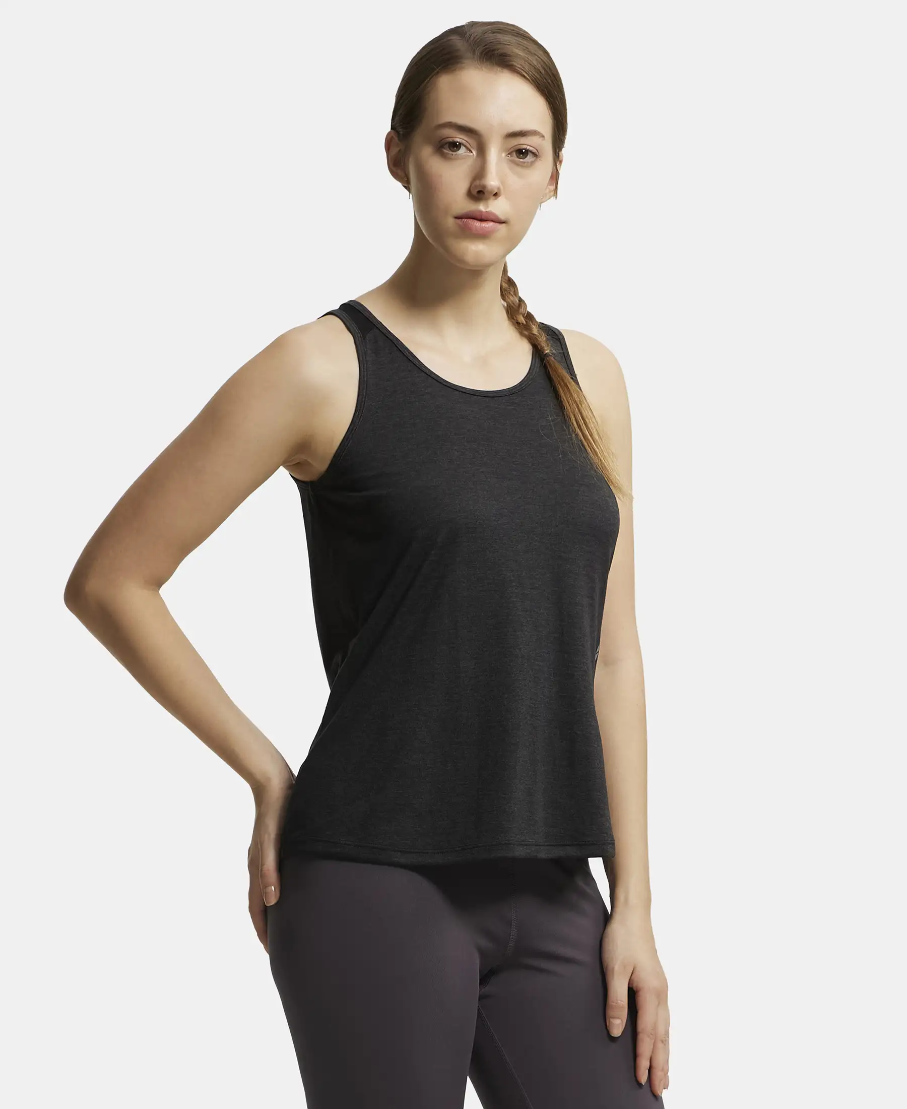 Microfiber Fabric Graphic Printed Tank Top With Breathable Mesh - Black - Image 2