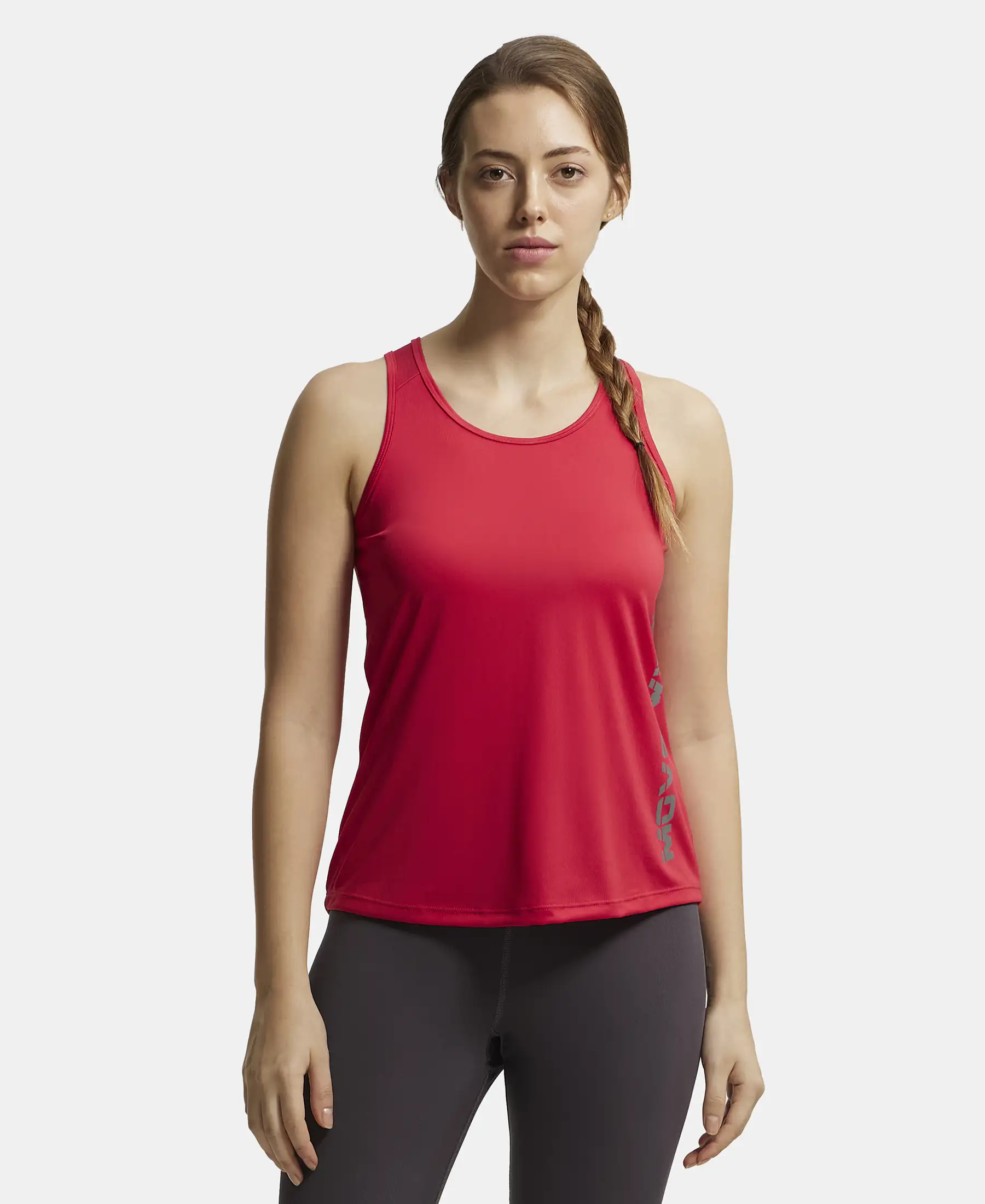 Microfiber Fabric Graphic Printed Tank Top With Breathable Mesh - Virtual Pink